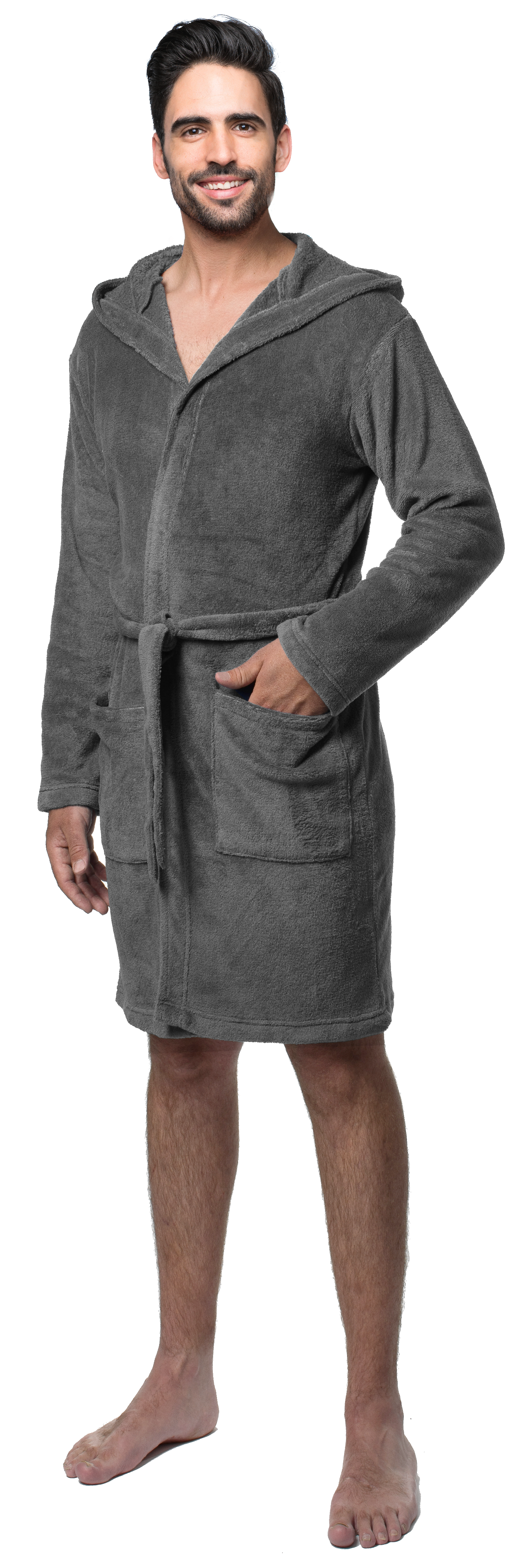 Unisex Bademantel Antrazit Gr. M - versch. Ausf&uuml;hrungen - Bild 1