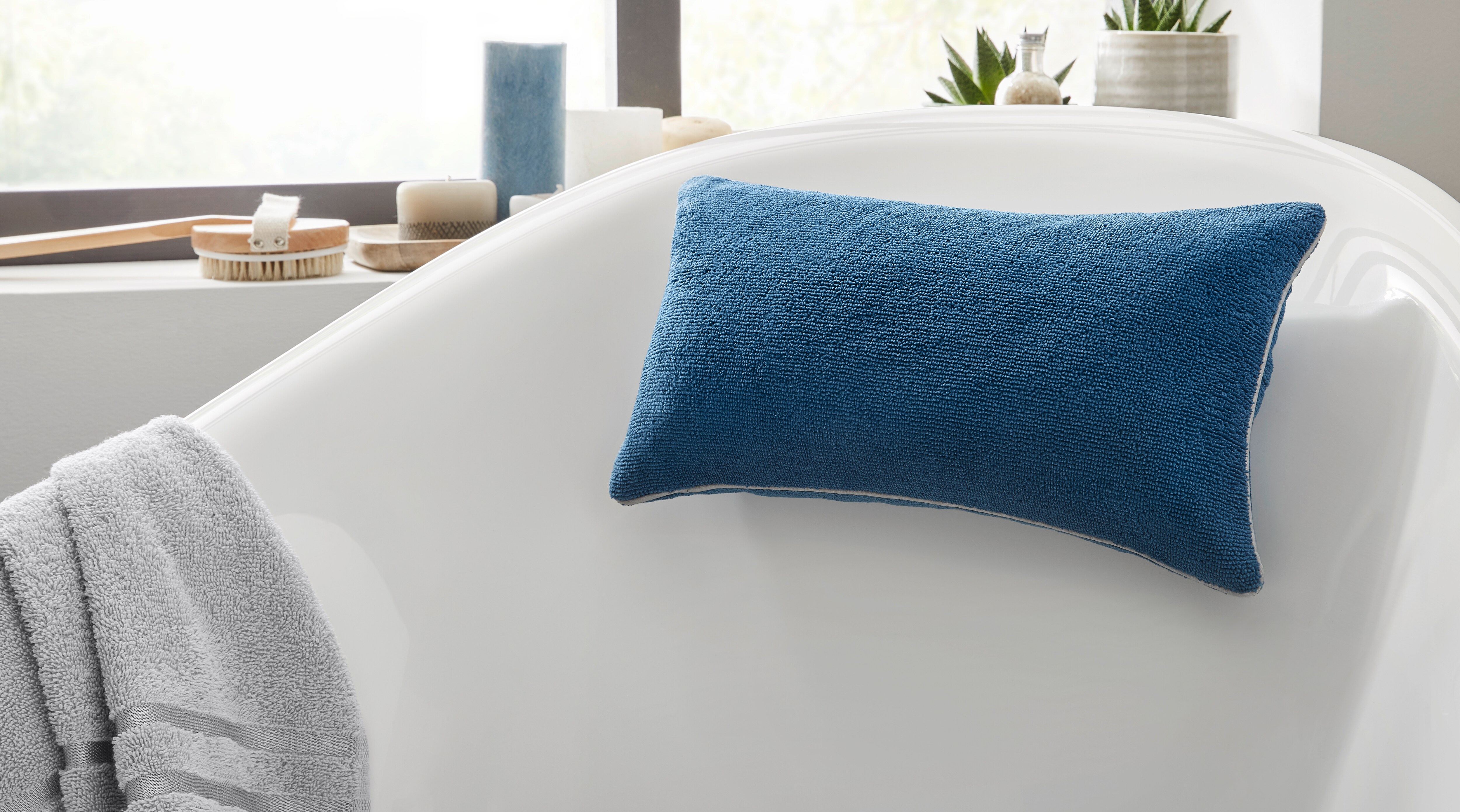 Badewannenkissen, 20x38 cm -versch. Ausf&uuml;hrungen - dunkelblau - Bild 1