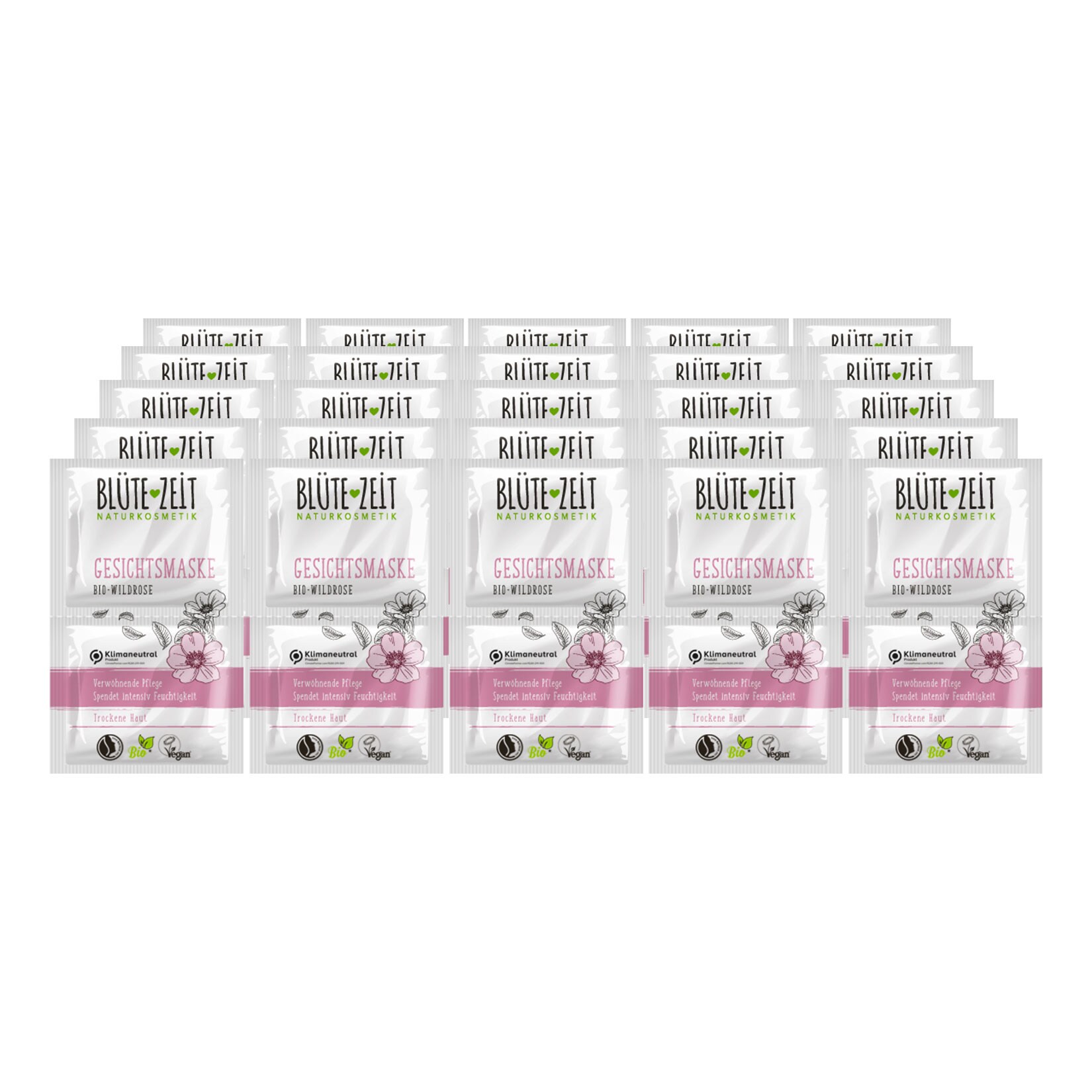 BLÜTE-ZEIT Gesichtsmaske trockene Haut 2 x 8 ml, 25er Pack | 04311596694853