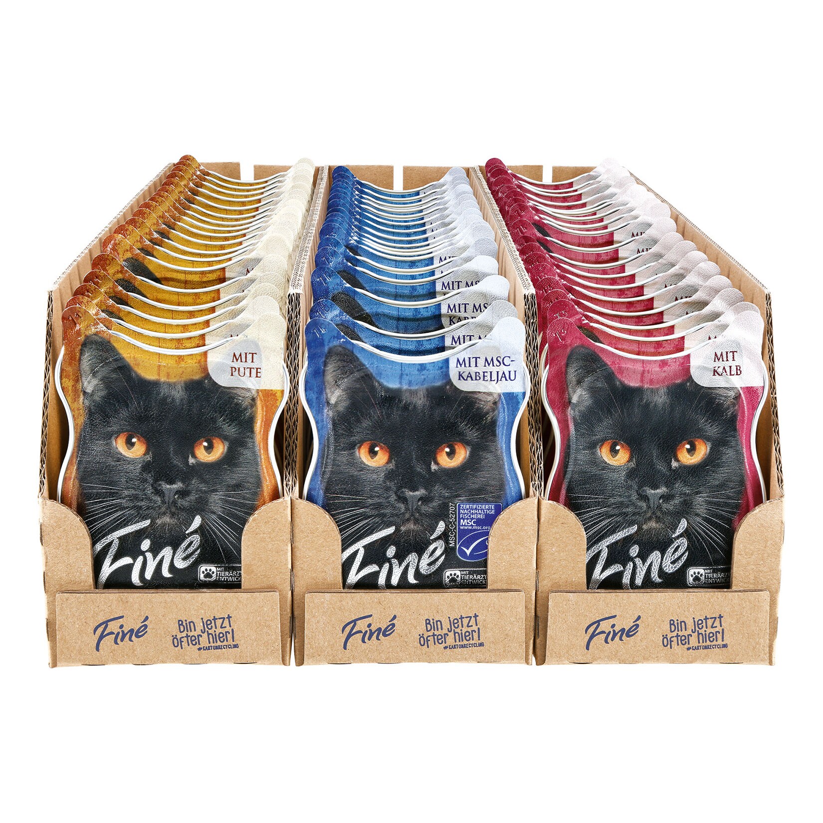 Finé Katzennahrung Feine Pate 85 g, verschiedene Sorten, 54er Pack