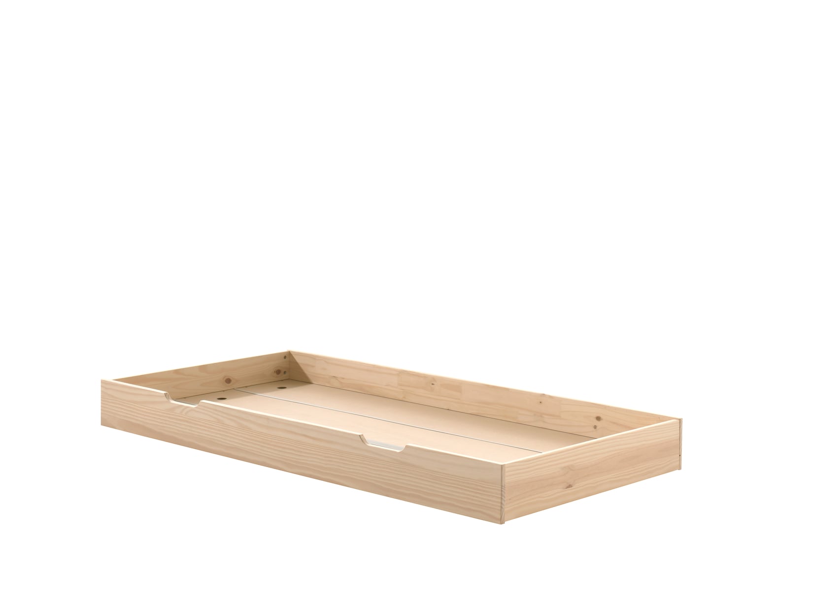 Bettschublade Fritz auf Rollen in Kiefer, versch. Ausführungen, Milky Pine lackiert