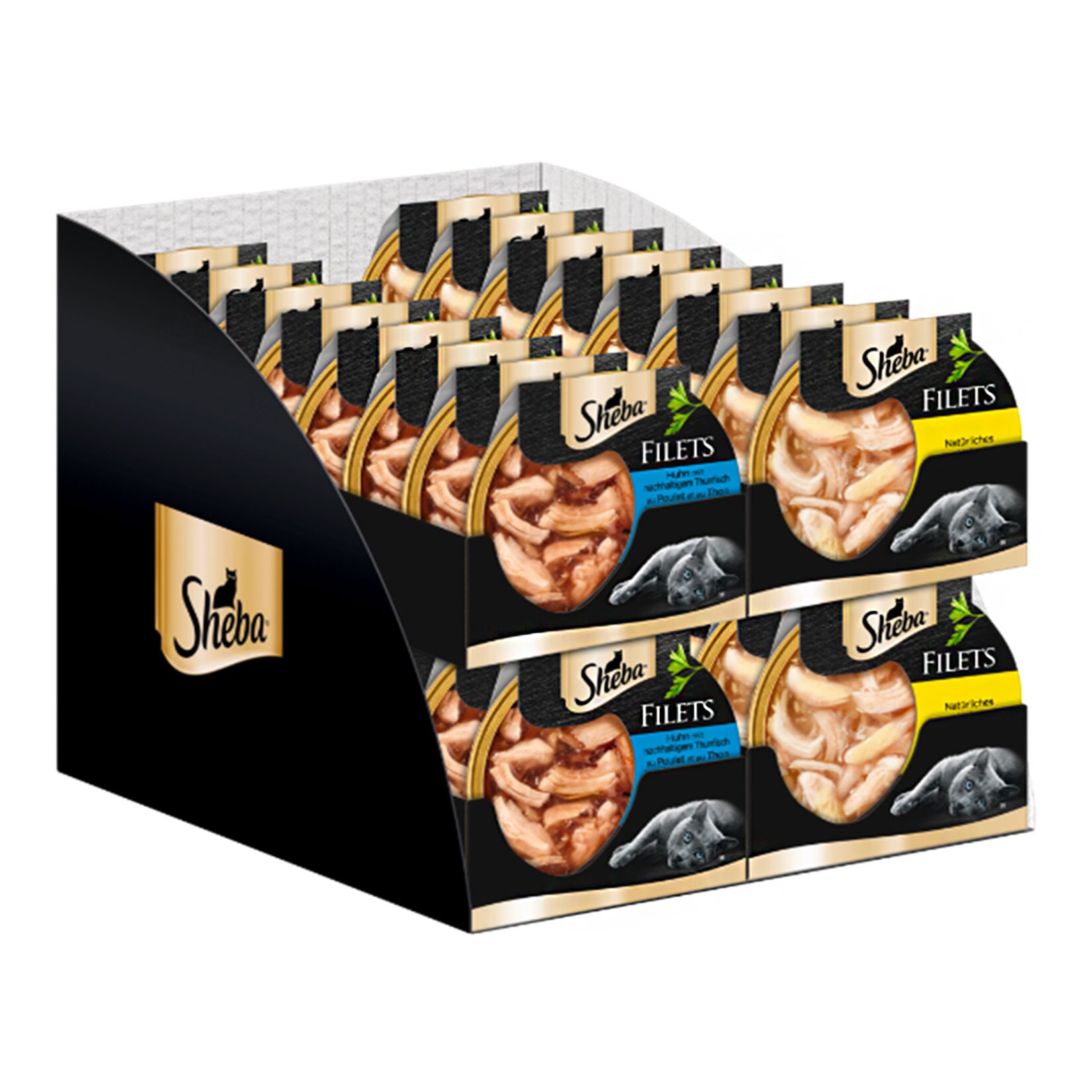 Sheba Katzennahrung Filets 60 g, verschiedene Sorten, 32er Pack | 04008429153846