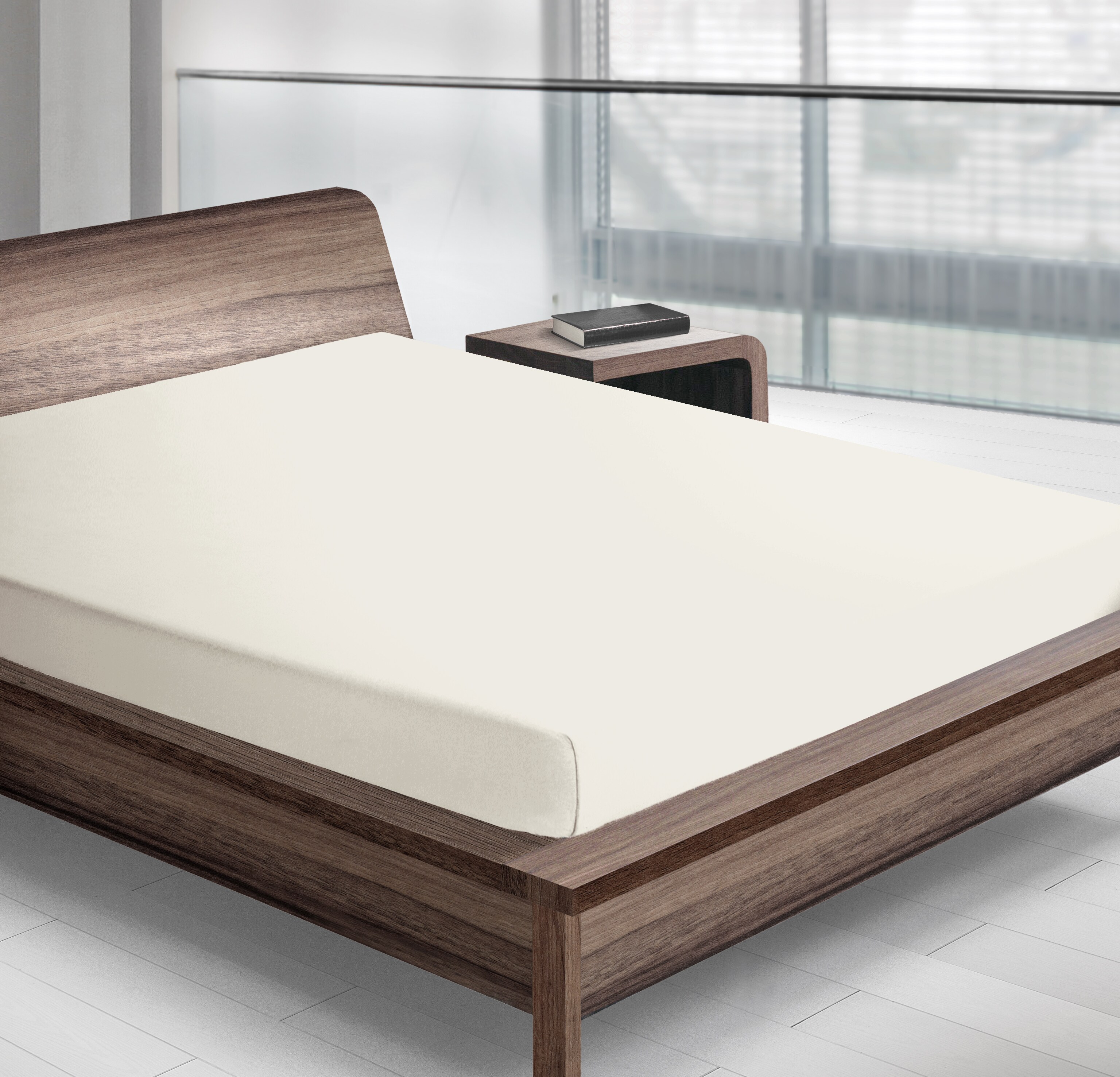 Dekor Jersey Spannbetttuch 180x200 cm sortiert - versch. Ausf&uuml;hrungen -wei&szlig; - Bild 1