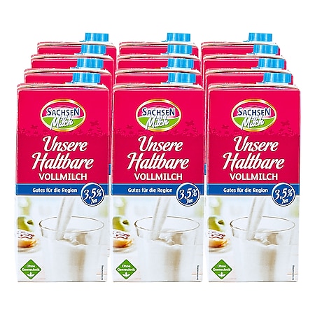 Sachsenmilch Unsere H-Milch 3,5 % 1 Liter, 12er Pack - Bild 1