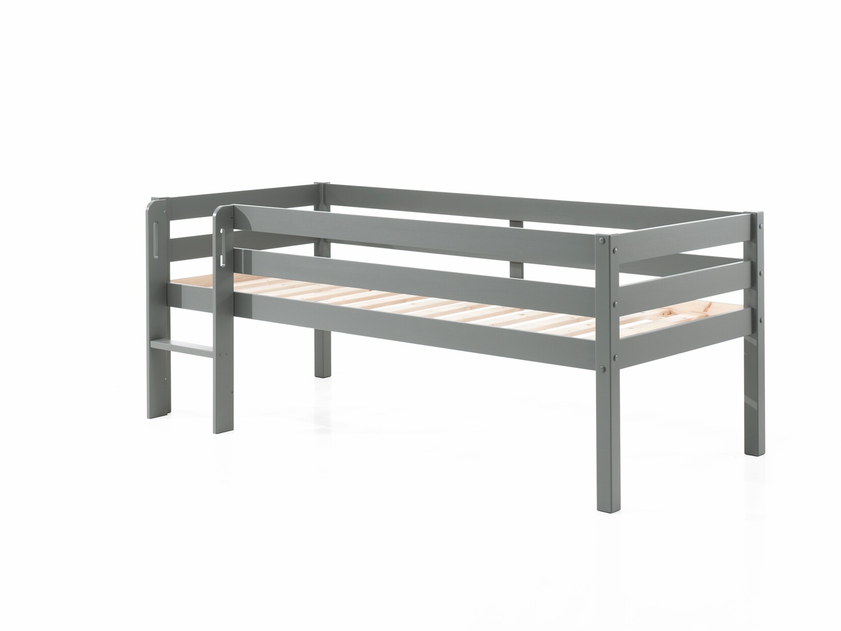 Vipack - Lit Mi-hauteur 90x200 Sommier Inclus Pino Gris