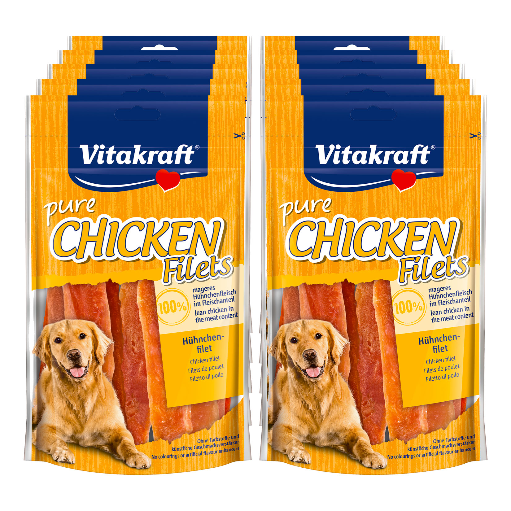 Vitakraft Chicken H&uuml;hnchenfilet 80g, 10er Pack - Bild 1