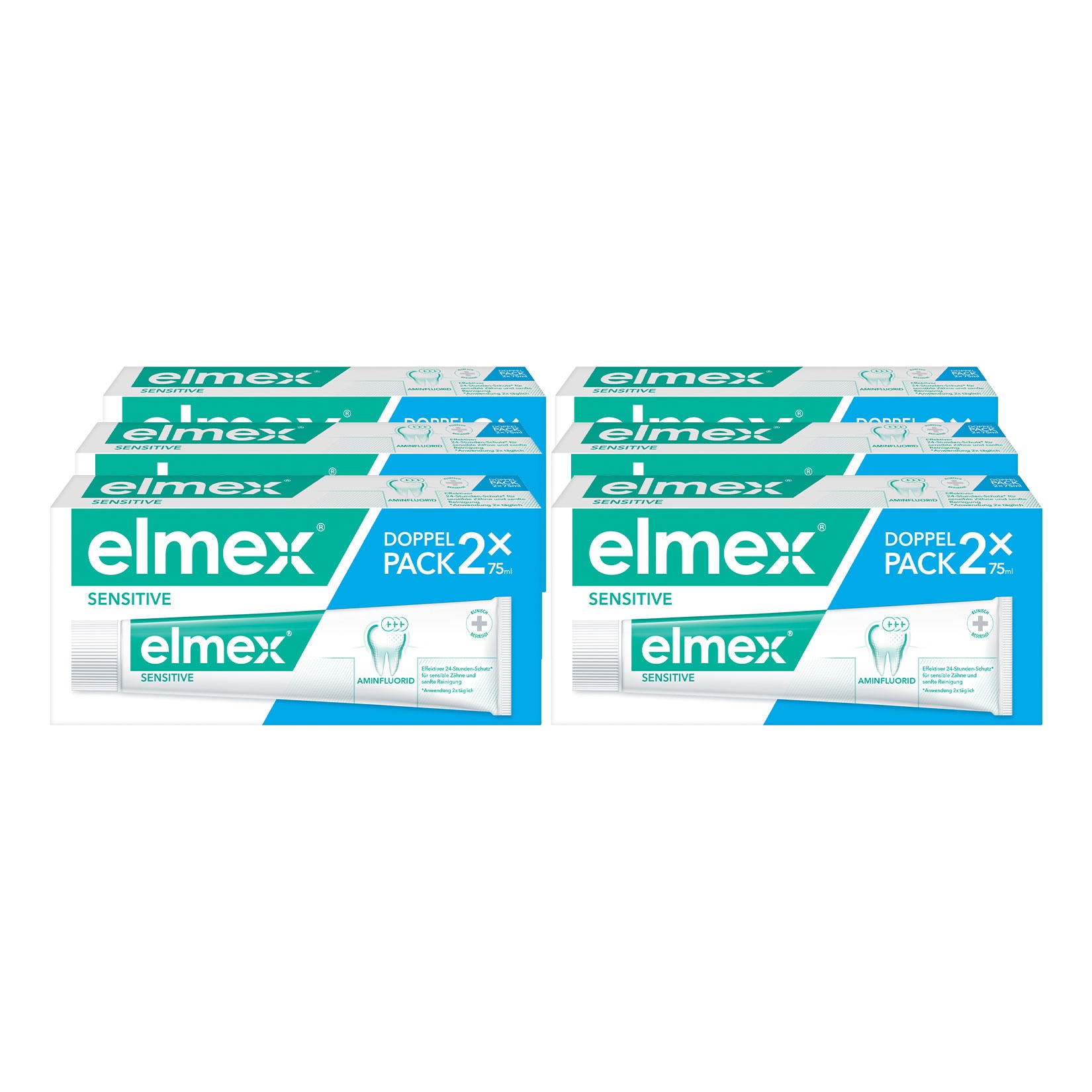Elmex Sensitive Zahncreme 2x75 ml, 6er Pack - Bild 1