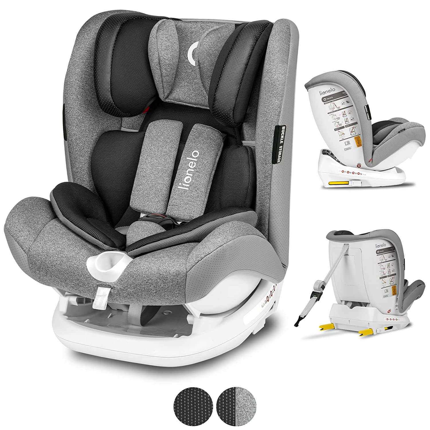 Lionelo Oliver Stone Kindersitz 9-36kg Kindersitz Isofix Top Tether Seitenschutz 5 Punkt Gurt - Bild 1