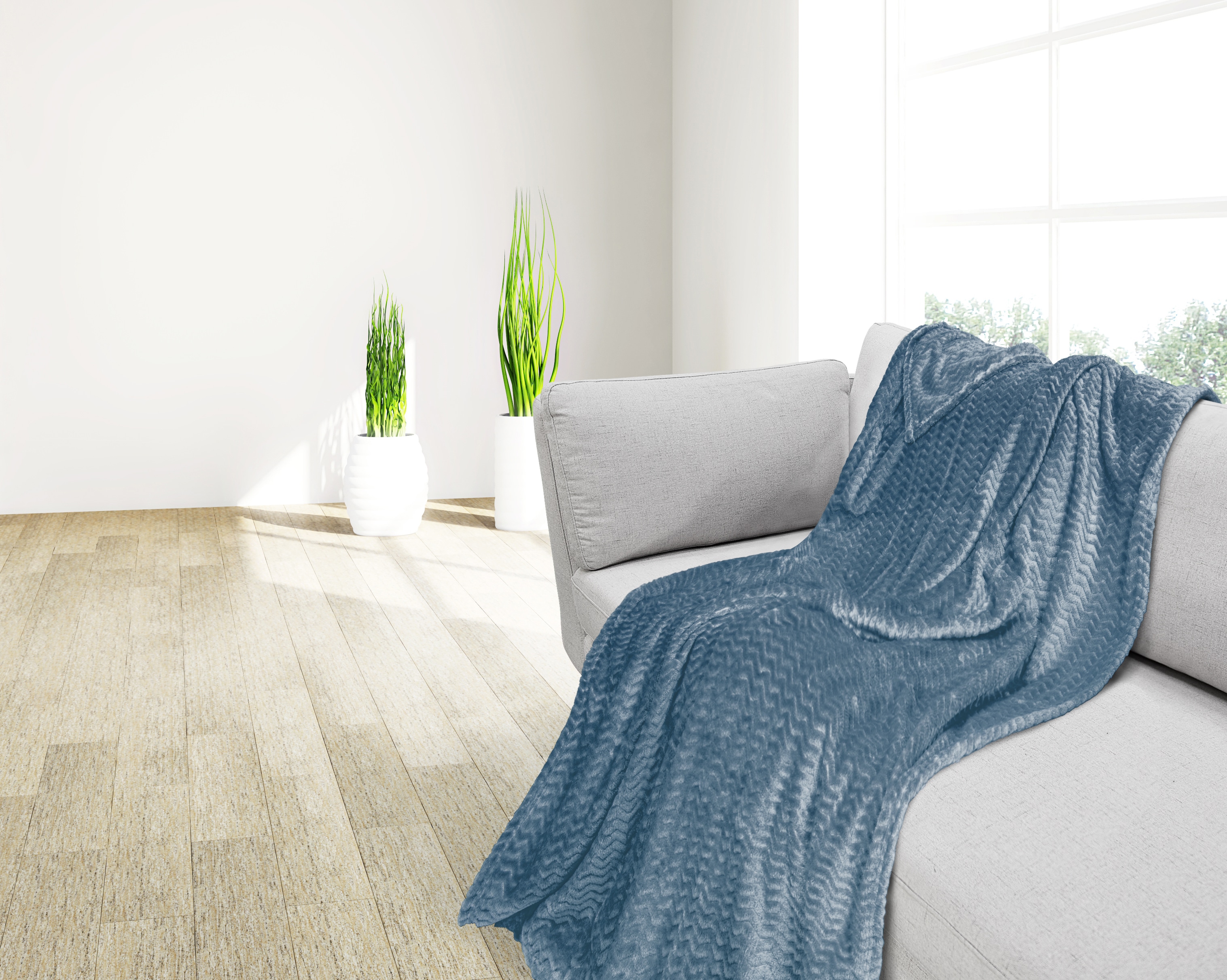 Dekor Wohndecke Welle - blau - versch. Farben - Bild 1