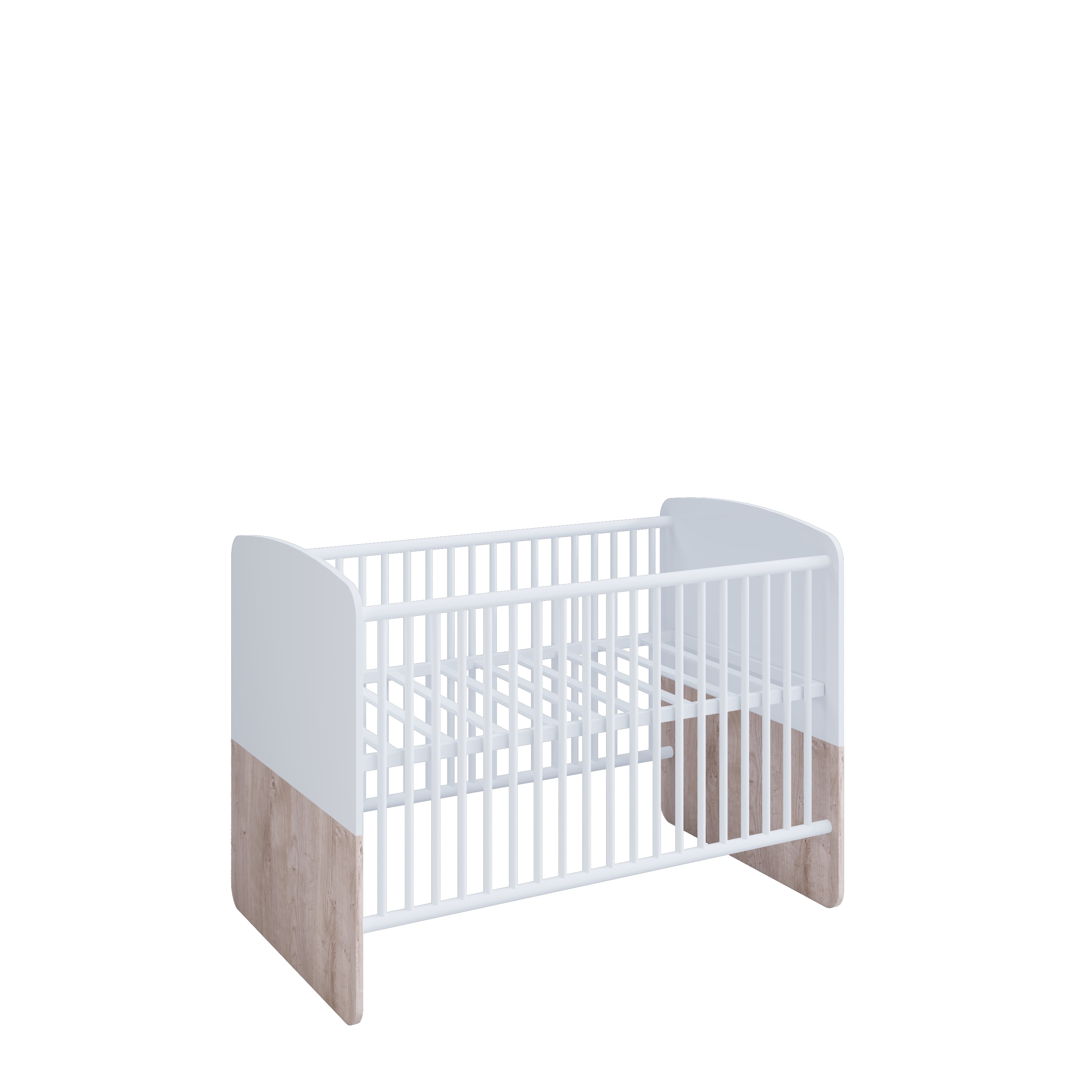 nonjoo. Babyzimmer Lani Babybett 70 x 140 cm, Liegeh&ouml;he verstellbar, 3 Schlupfsprossen - Bild 1