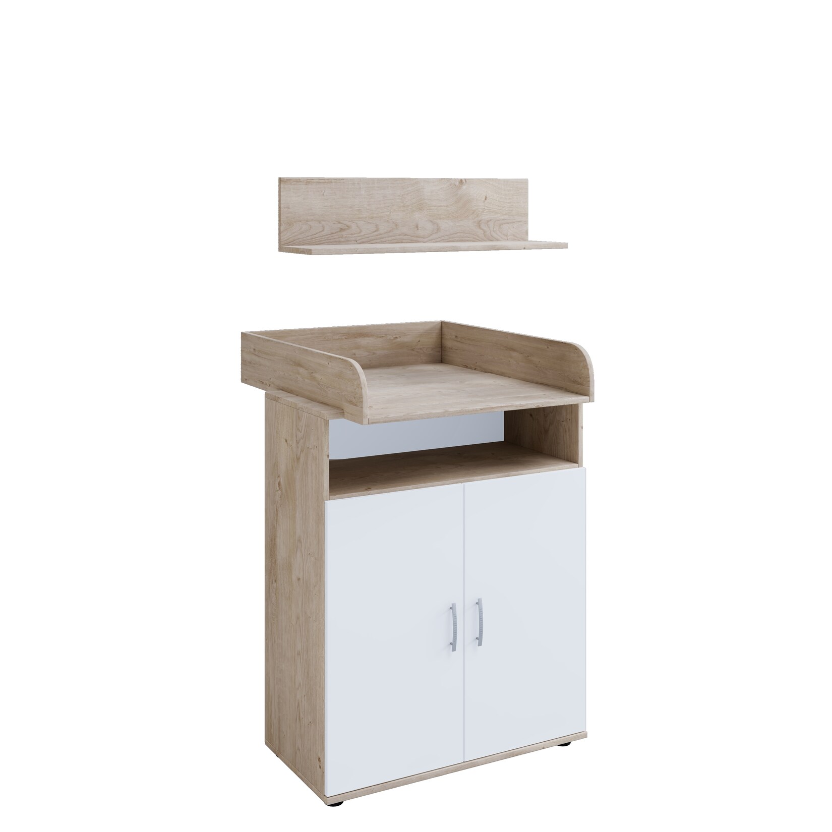 nonjoo. Babyzimmer Lani Kommode mit Wickelaufsatz und Wandboard | 04260347792723