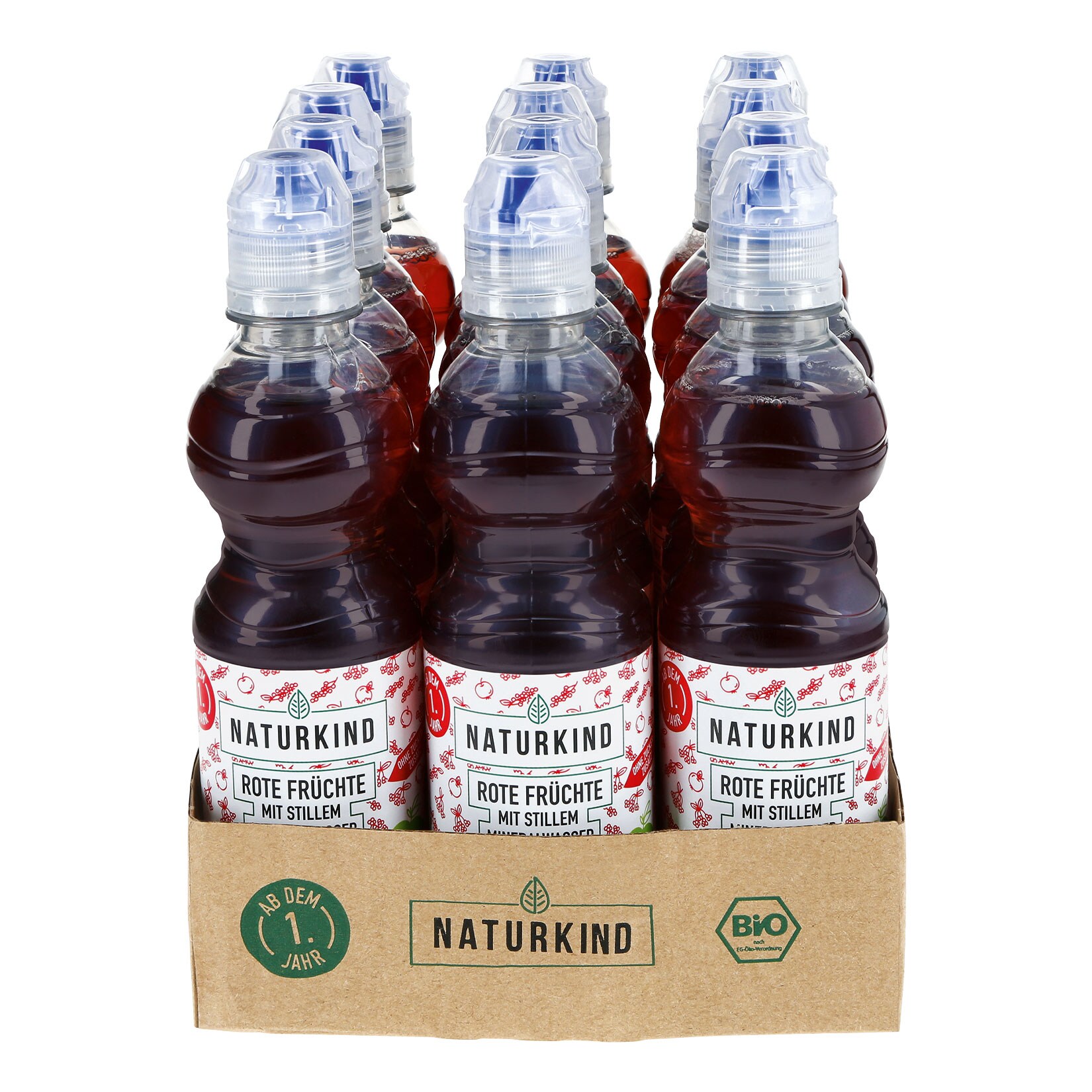 NATURKIND Bio Rote Fr&uuml;chte Saft mit stillen Mineralwasser 0,33 Liter, 12er Pack - Bild 1