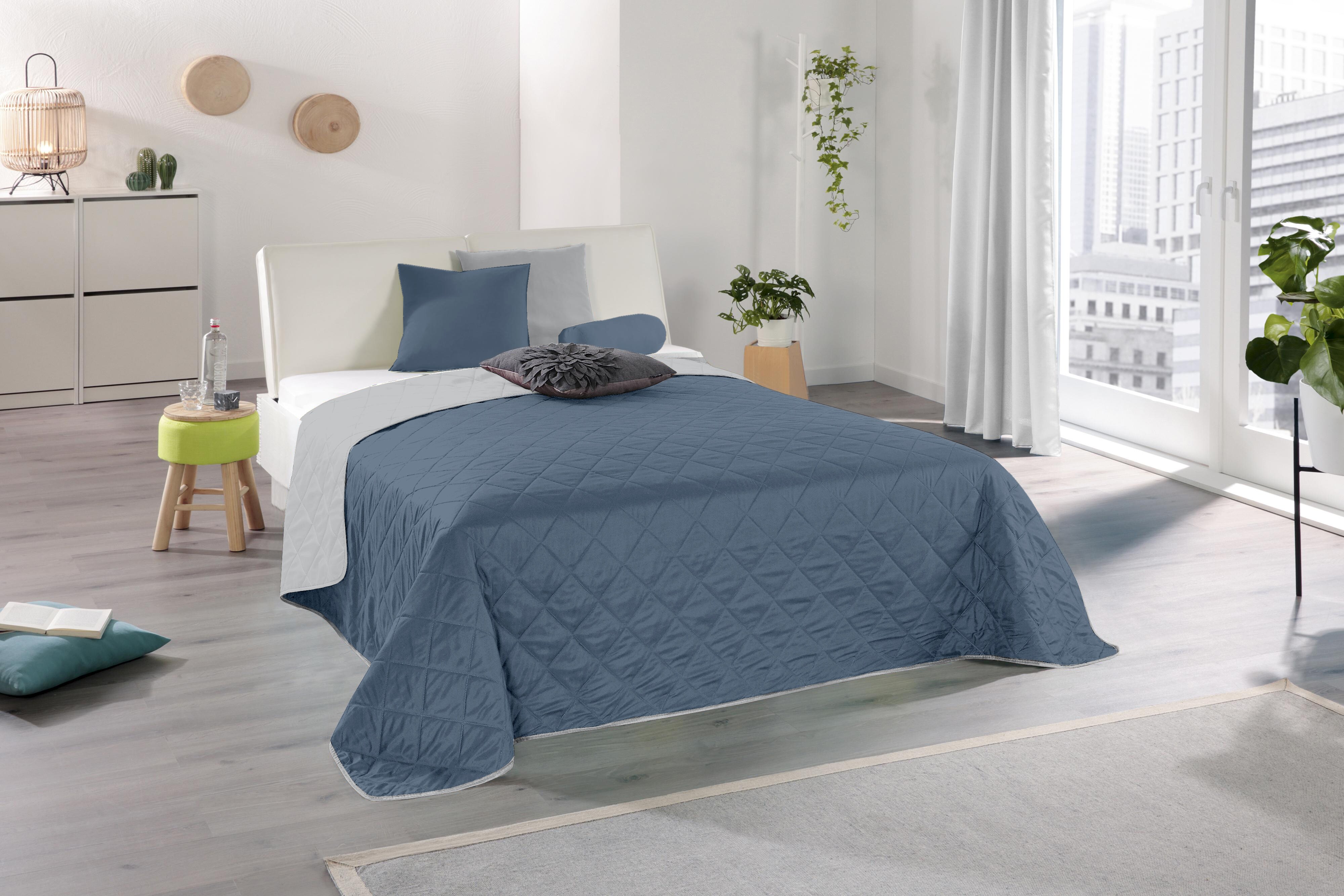 Dekor Tagesdecke 220x240cm - uni blau - versch. Farben - Bild 1