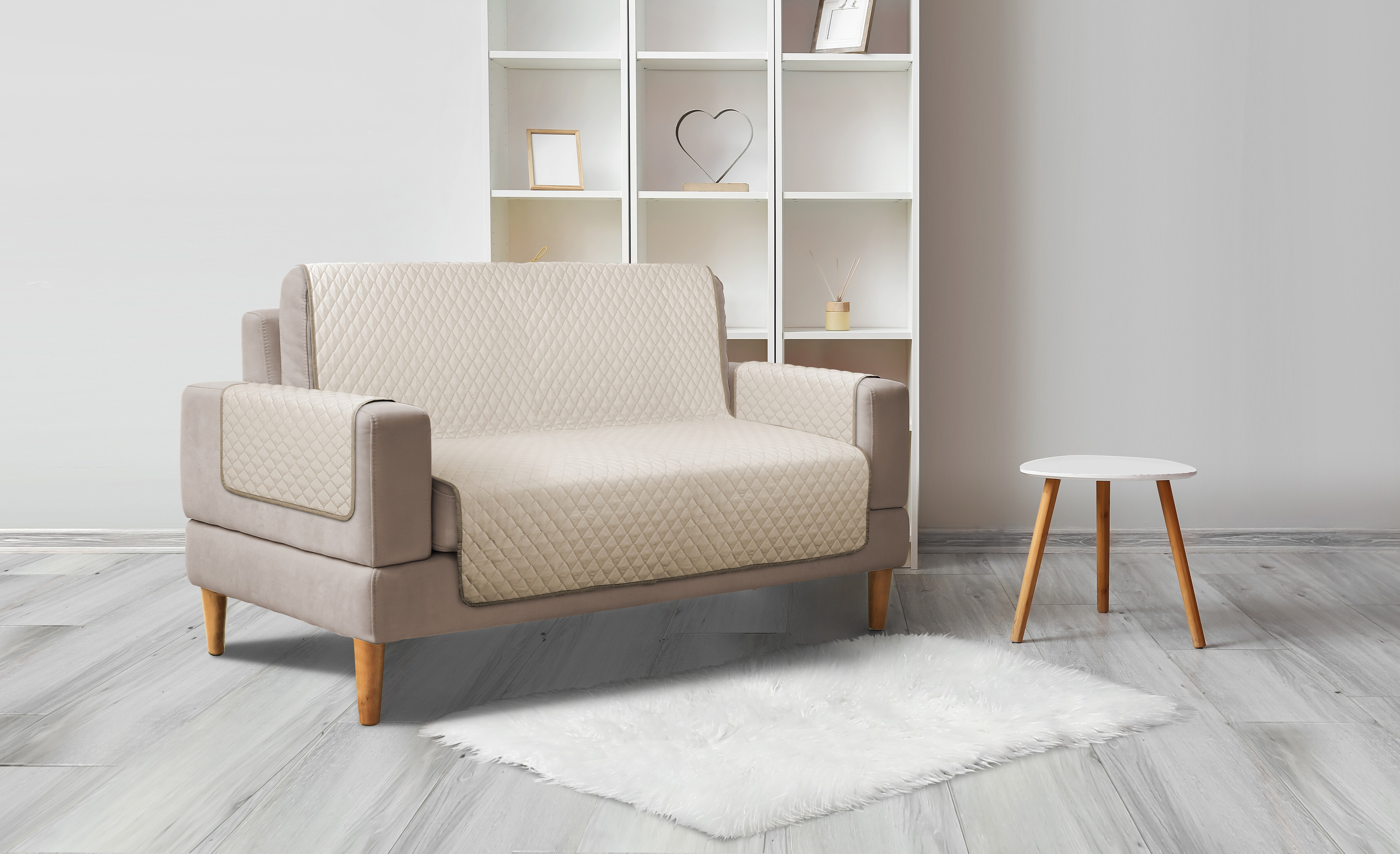 Sofaschoner - braun beige - ca. 110x191 und 50x55 - versch. Farben & Gr&ouml;&szlig;en - Bild 1