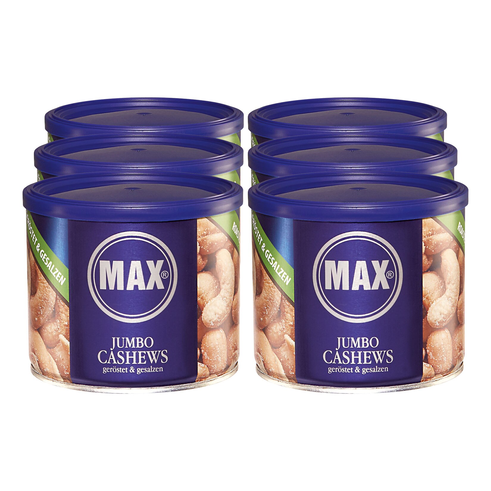 MAX Jumbo Cashews ger&ouml;stet und gesalzen 225 g, 6er Pack - Bild 1