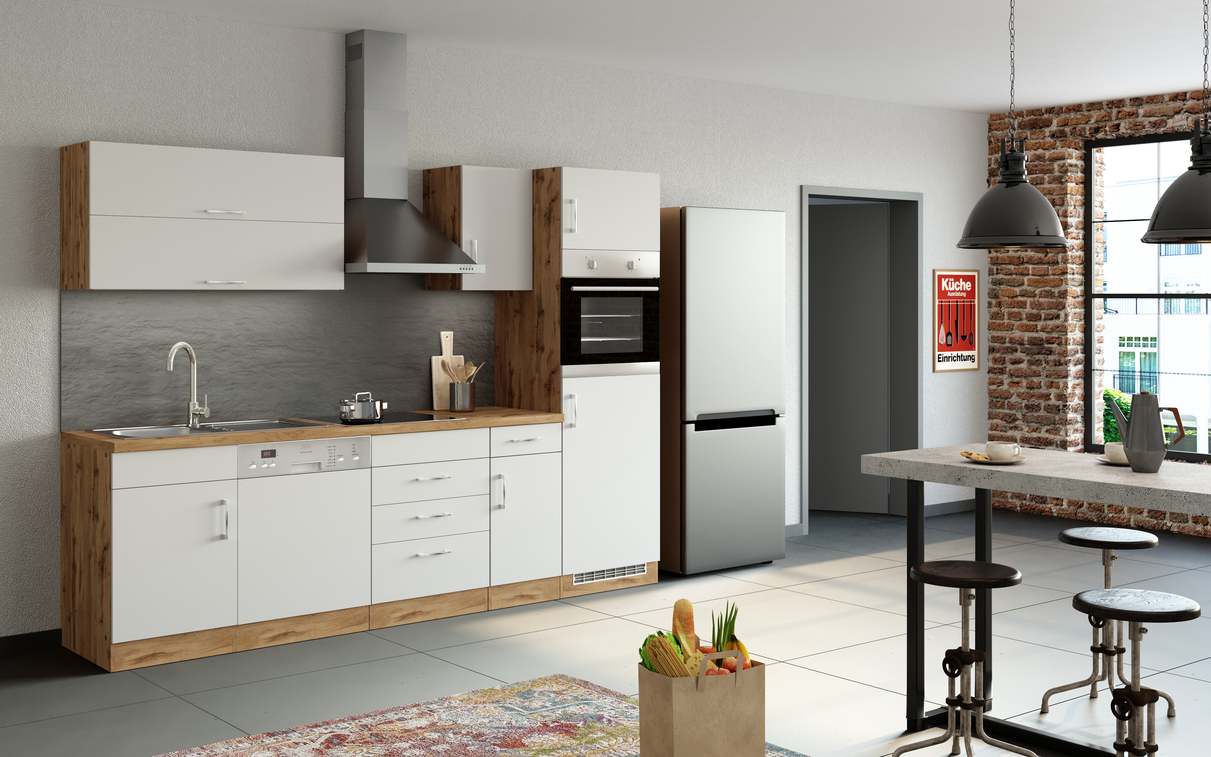 HELD K&uuml;chenzeile 270cm, Klappenh&auml;nger, ohne Einbauger&auml;te, versch. Farben - Bild 1