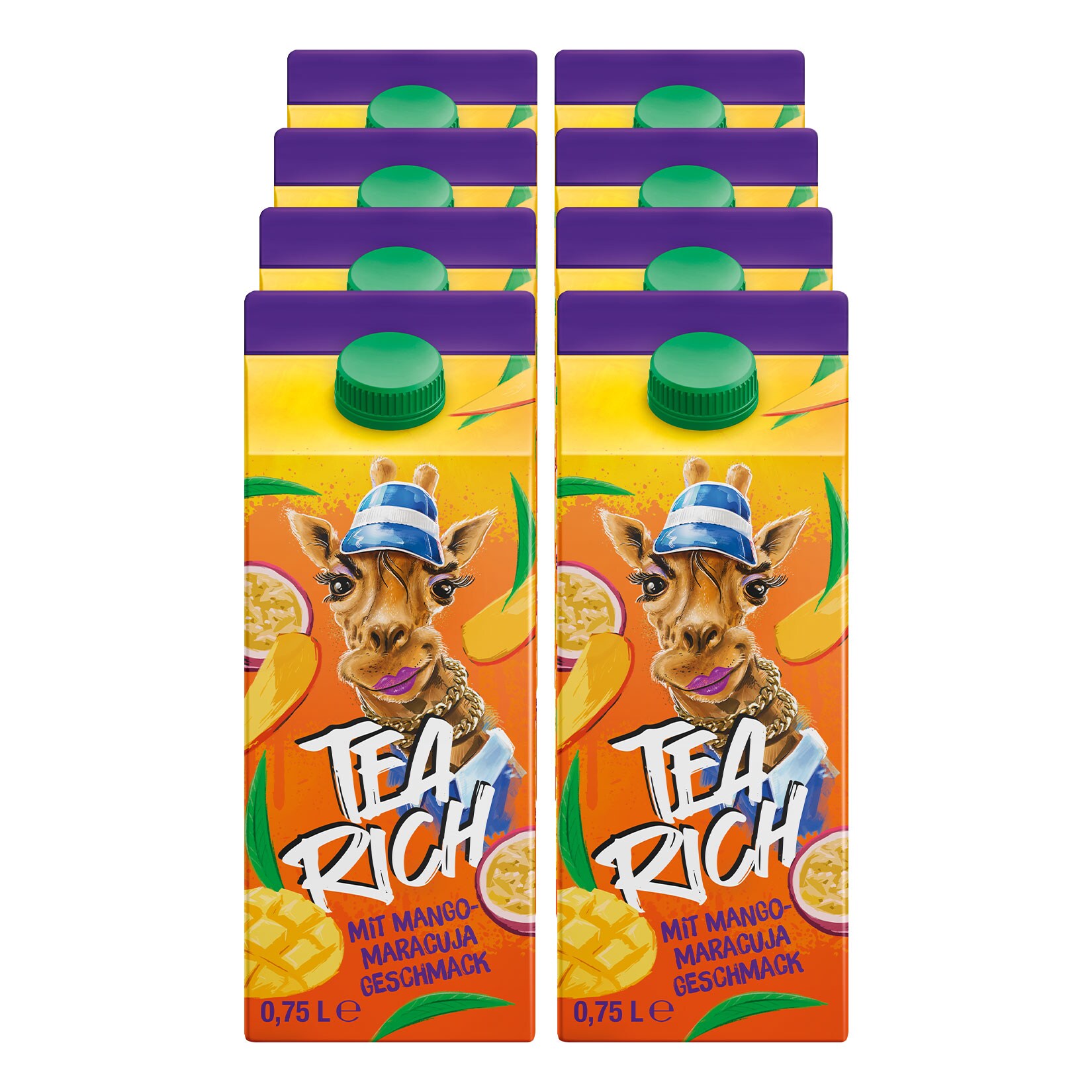 Tea Rich Eistee Mango Maracuja 0,75 Liter, 8er Pack - Bild 1