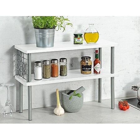 Küchenregal mit 2 Ebenen - versch. Farben - weiß - Bild 1
