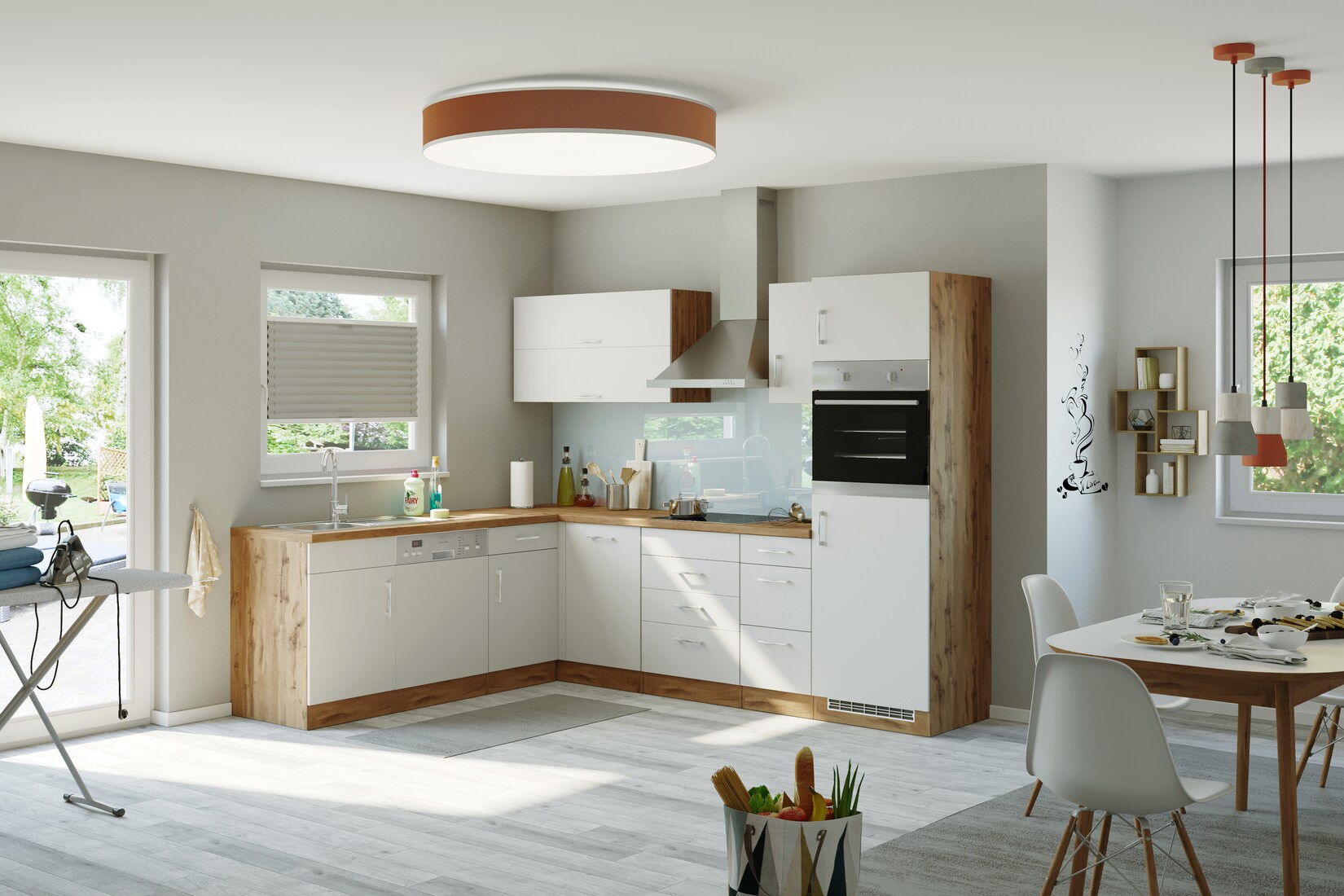 HELD Winkelküche 210x270cm, Klappenhänger, ohne Einbaugeräte, versch. Farben | 04251639429304