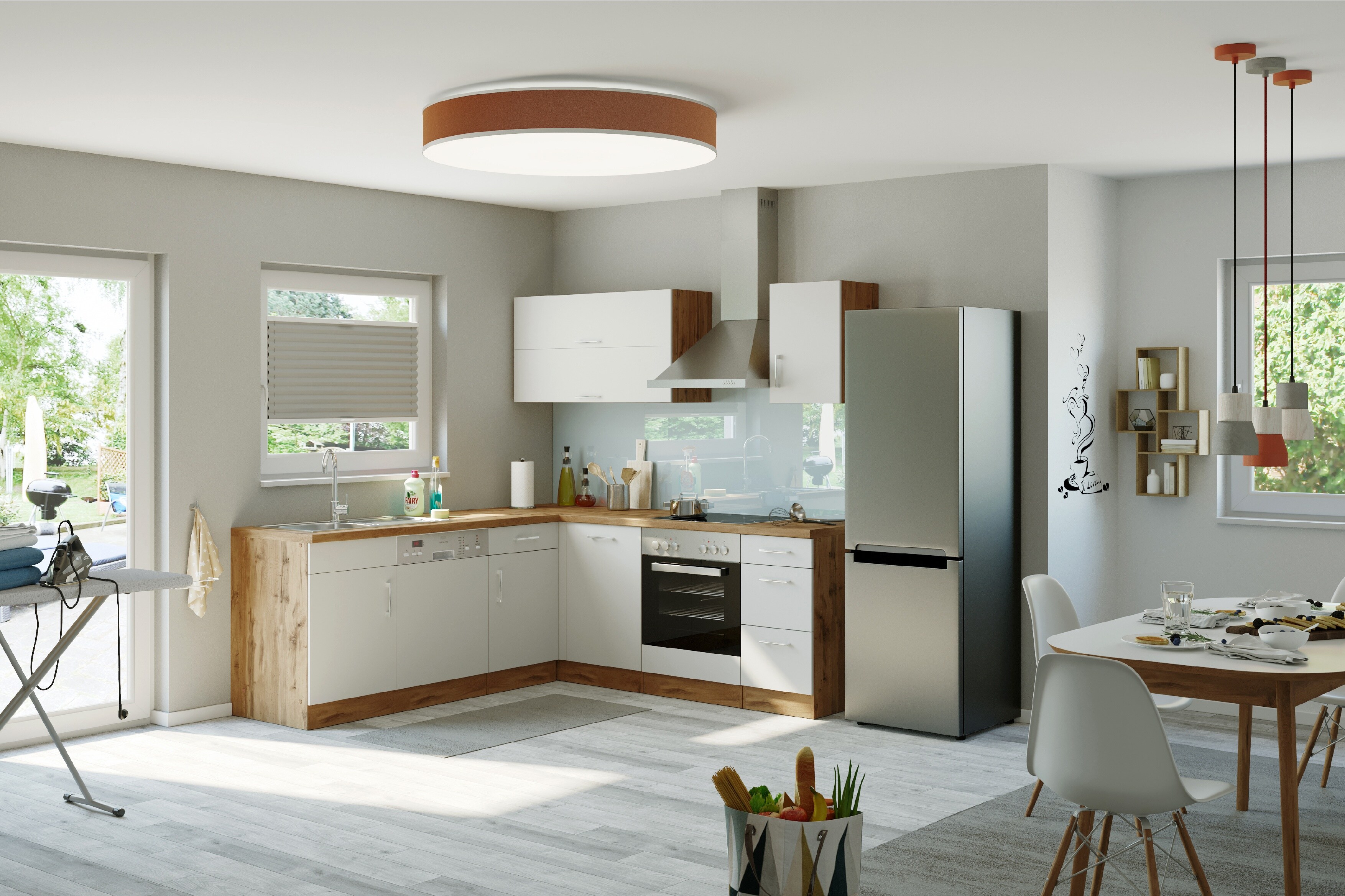 HELD Winkelk&uuml;che 210x210cm, Klappenh&auml;nger, mit Einbauger&auml;ten, versch. Farben - Bild 1