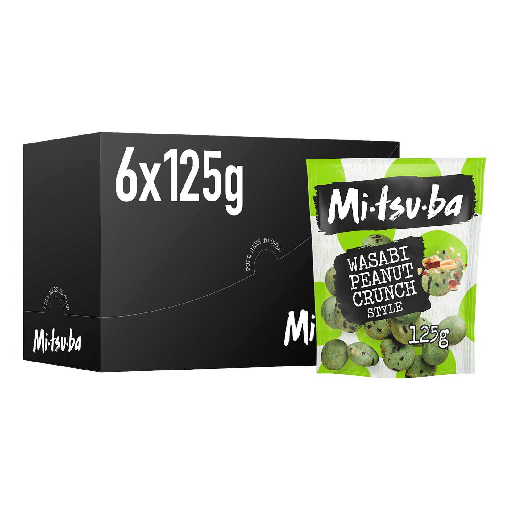 Mitsuba Wasabi Peanut Crunch & Crispies 100g, 6er Pack - Bild 1
