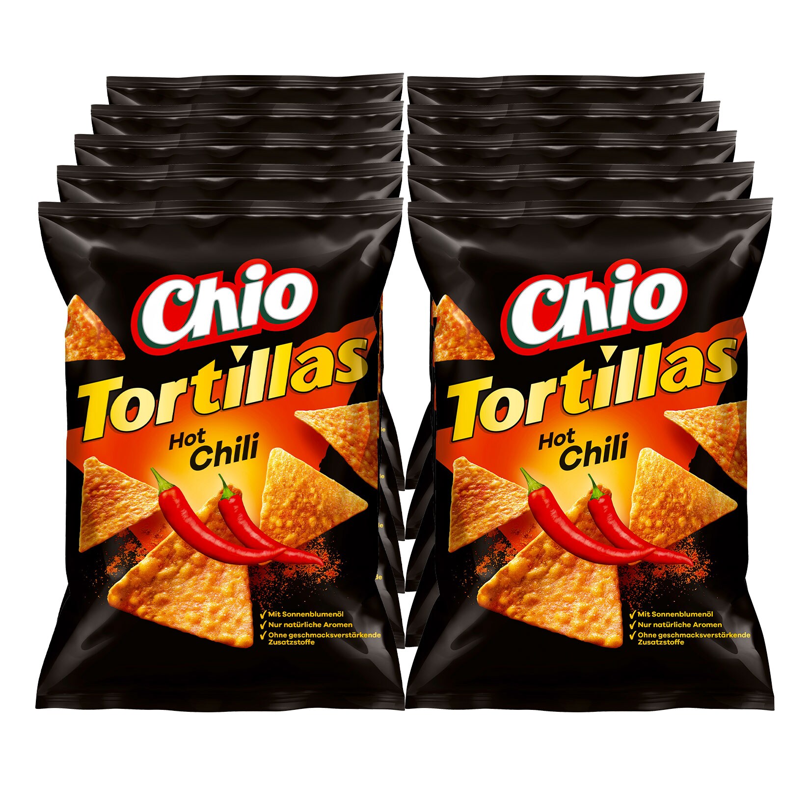Chio Tortillas Hot Chilli 125 g, 10er Pack - Bild 1