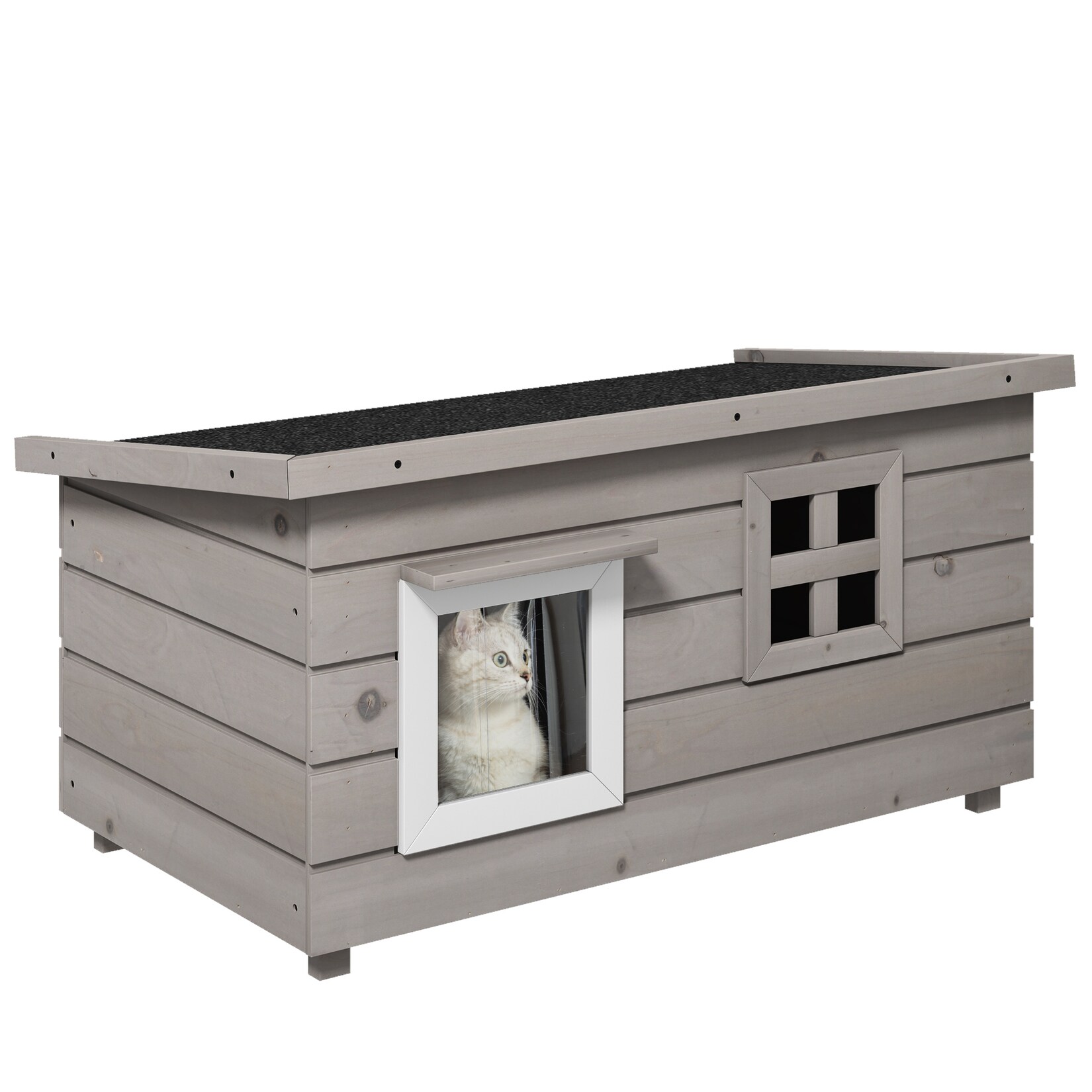 PawHut Katzenhaus Tannenholz | 04251774956543