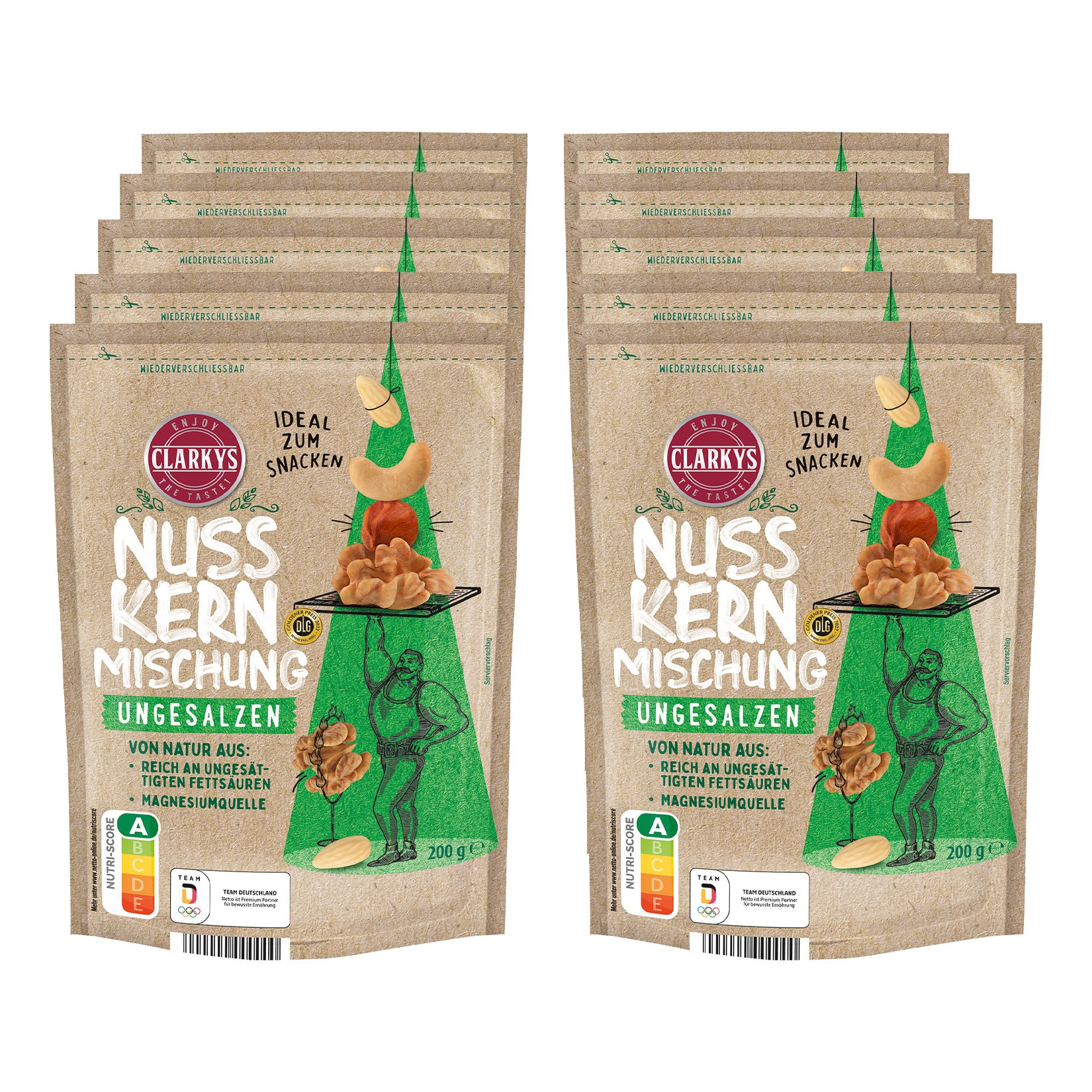 Clarky Feinste Nusskernmischung 200 g, 10er Pack - Bild 1