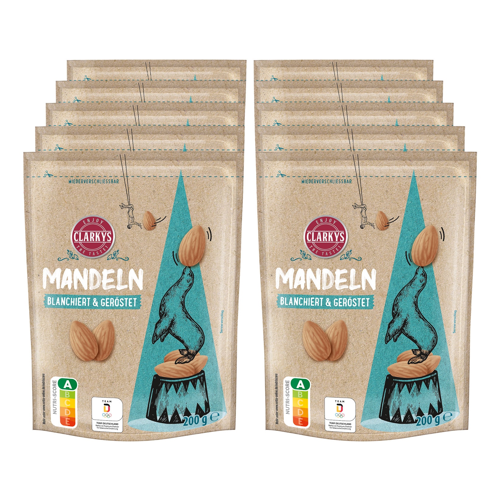 Clarkys Mandeln blanchiert 200 g, 10er Pack - Bild 1