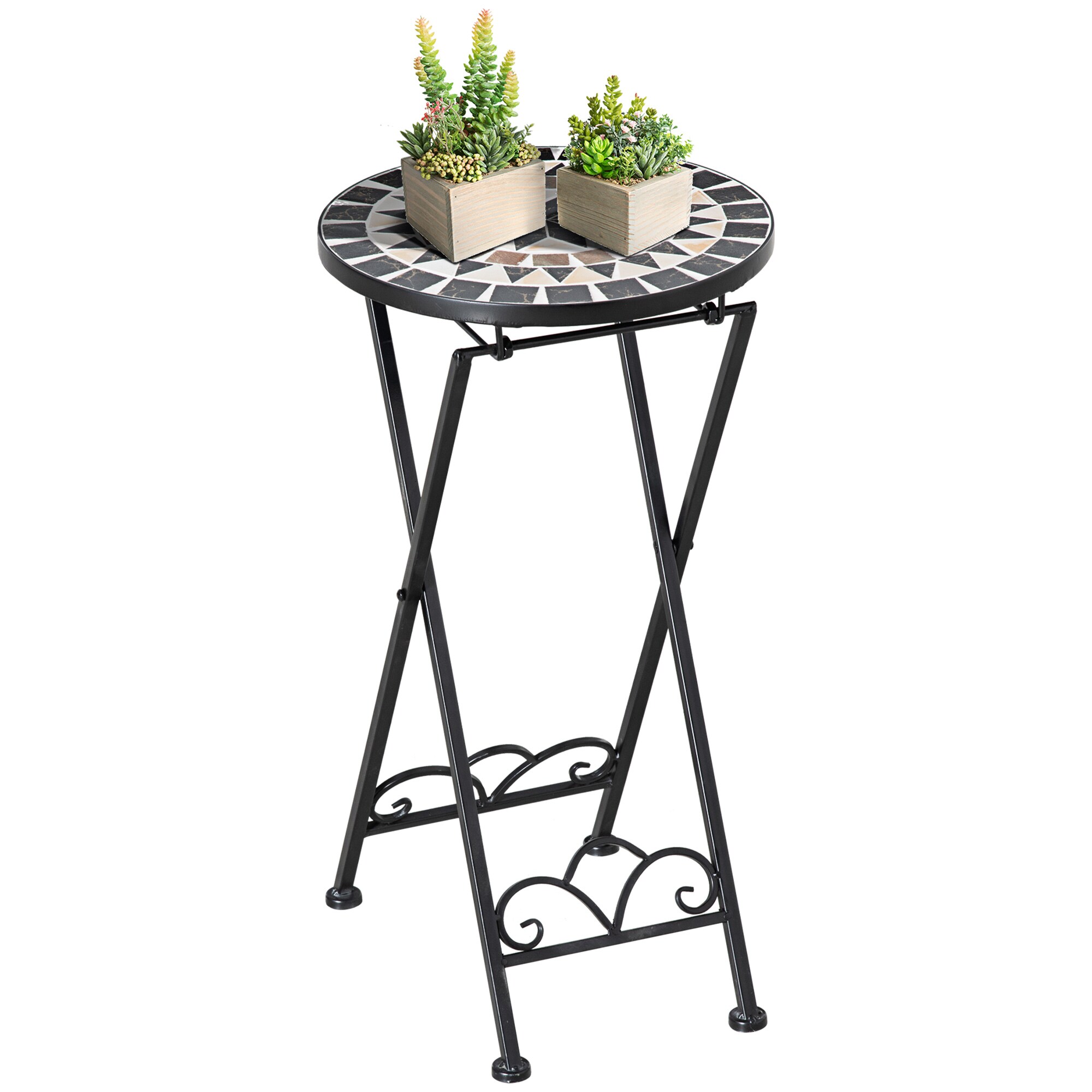 Outsunny Blumenst&auml;nder Metall, Keramikfliesen - Bild 1