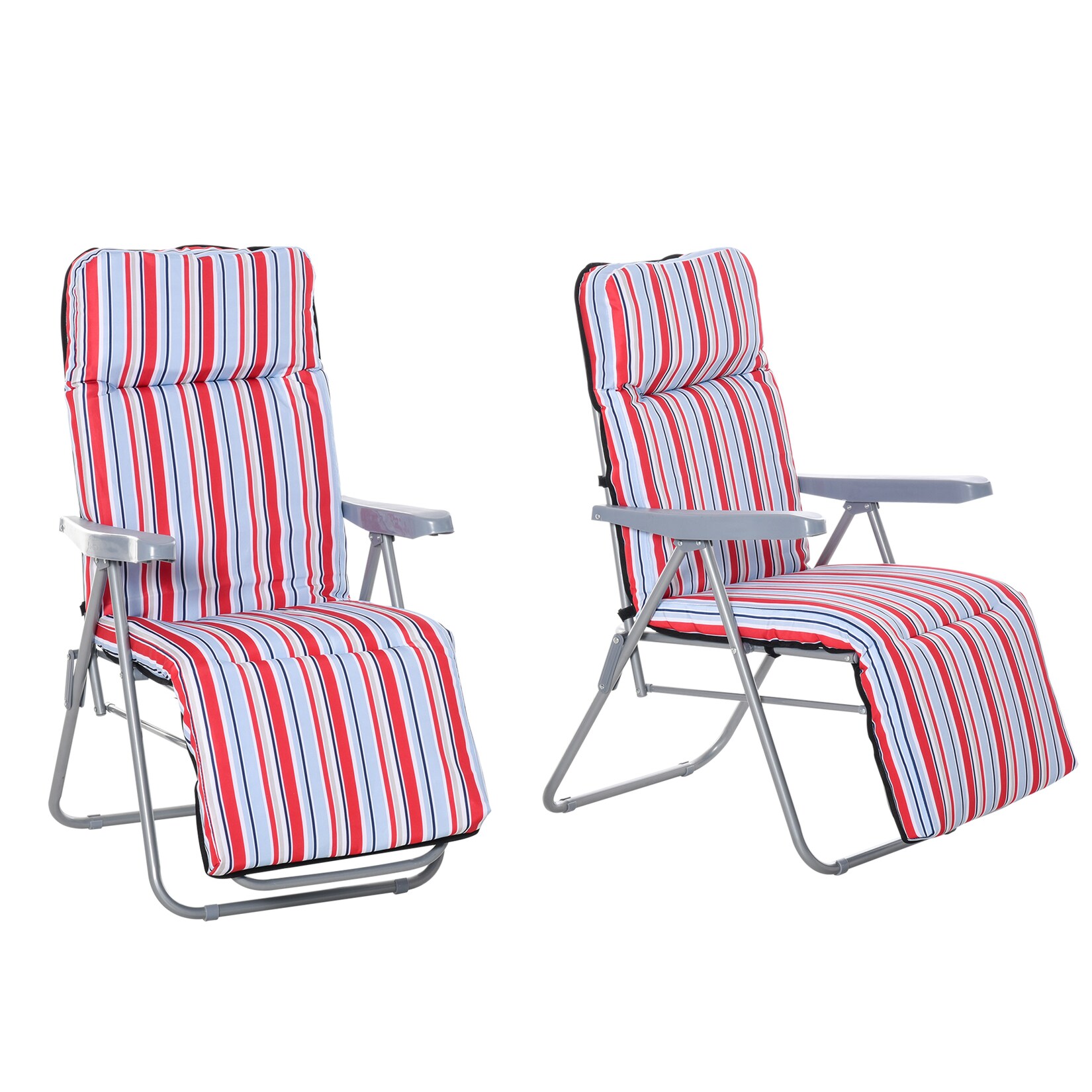 Outsunny Liegestuhl Set Stahl, Polyester | 04251774941280