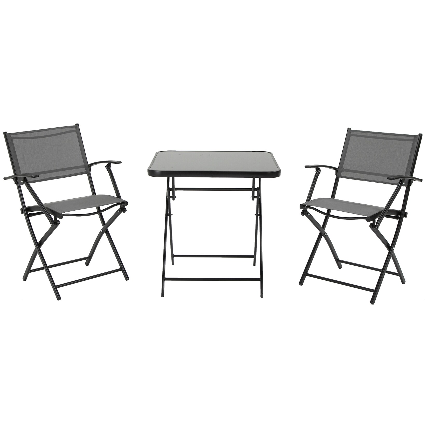 Outsunny Sitzgruppe Metall, gehärtetes Glas, Mesh | 04251774946025