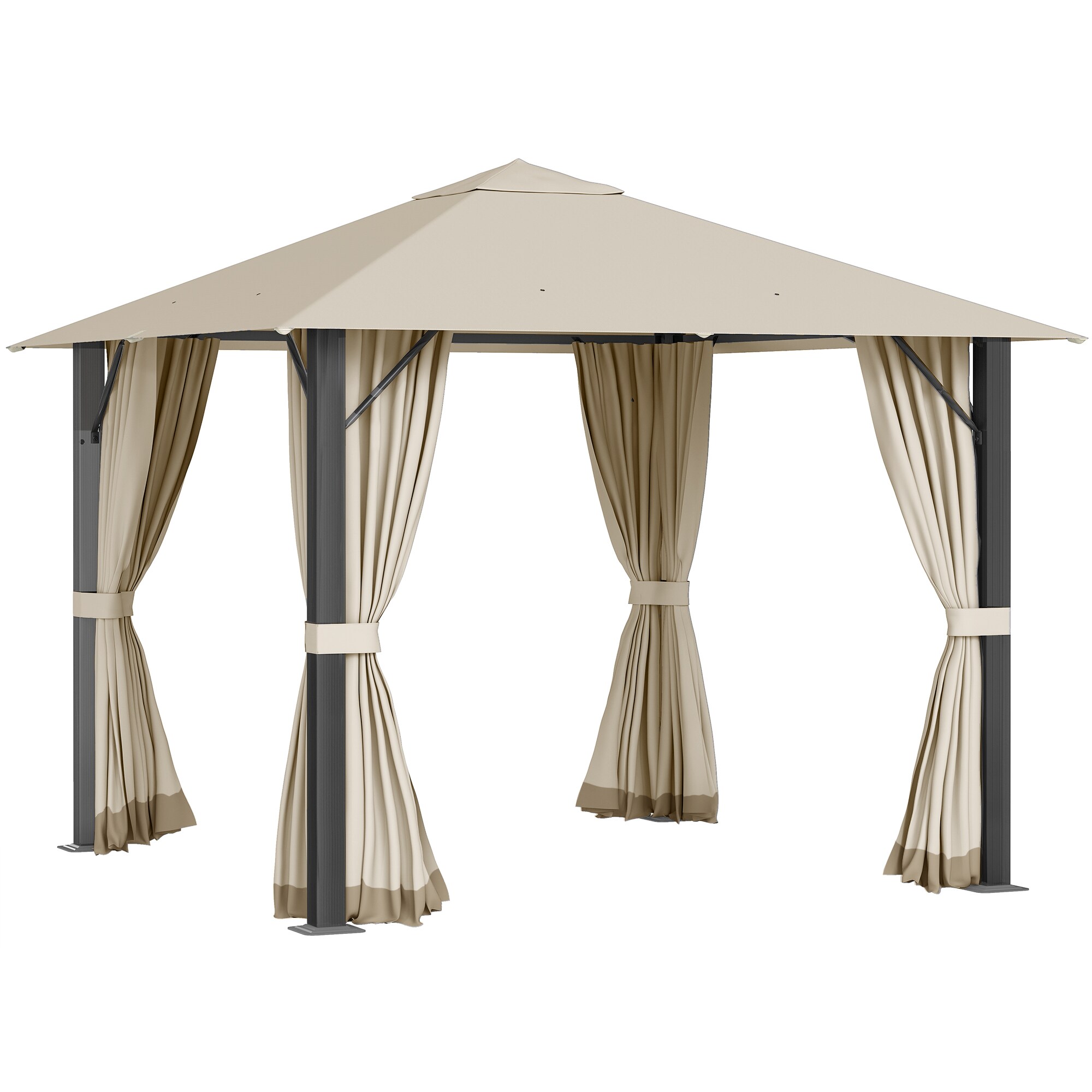 Outsunny Pavillon Aluminium, Stahl, Polyester - Bild 1