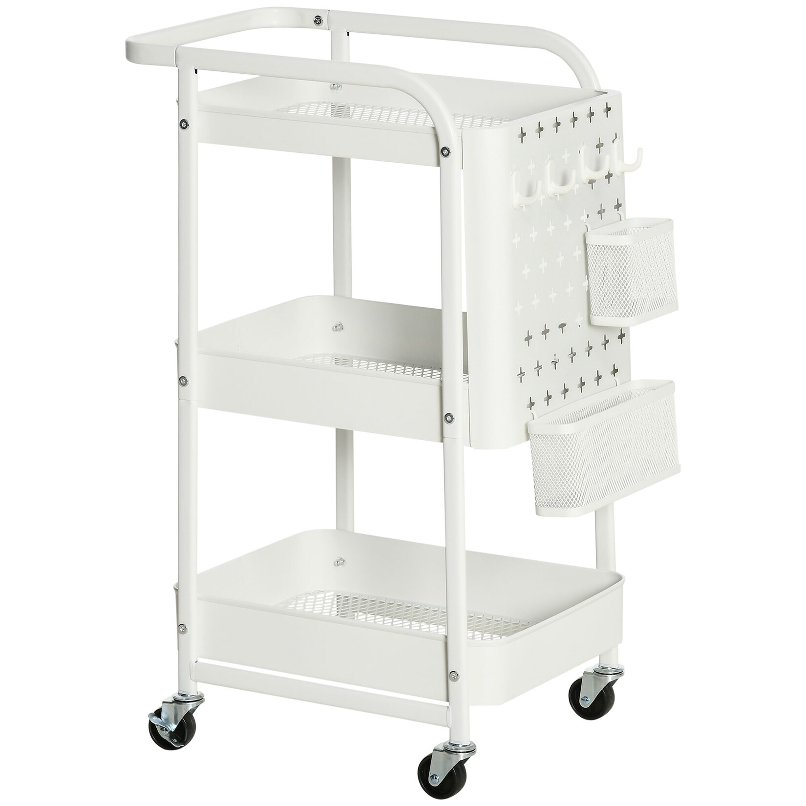 HOMCOM Küchenwagen Stahl, PP-Kunststoff | 04251774953252