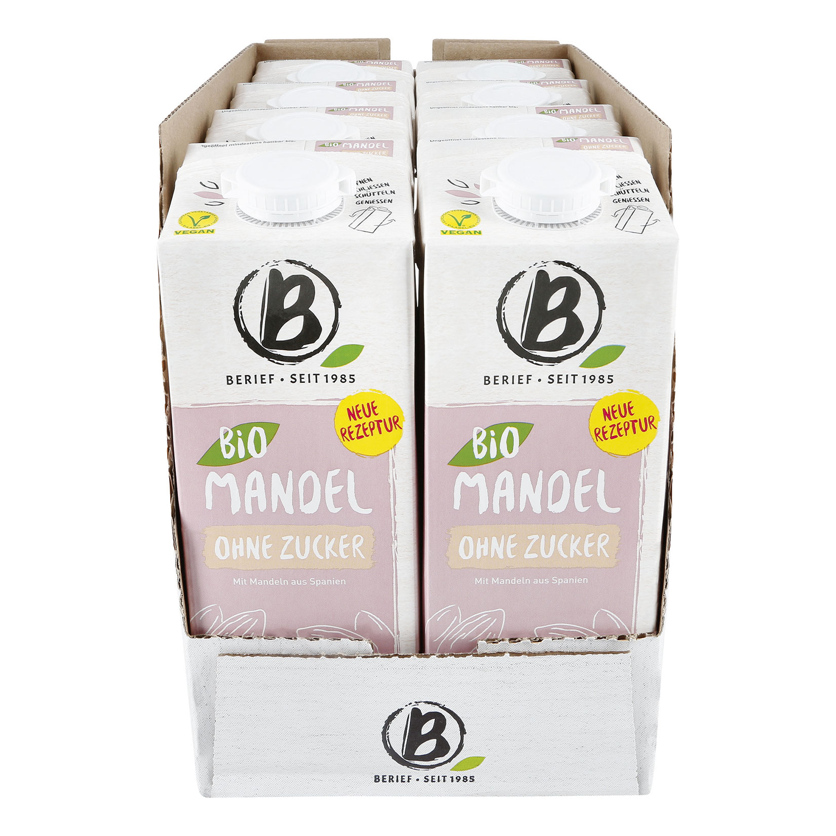 Berief Bio Mandel Drink ohne Zucker 1 Liter, 8er Pack - Bild 1