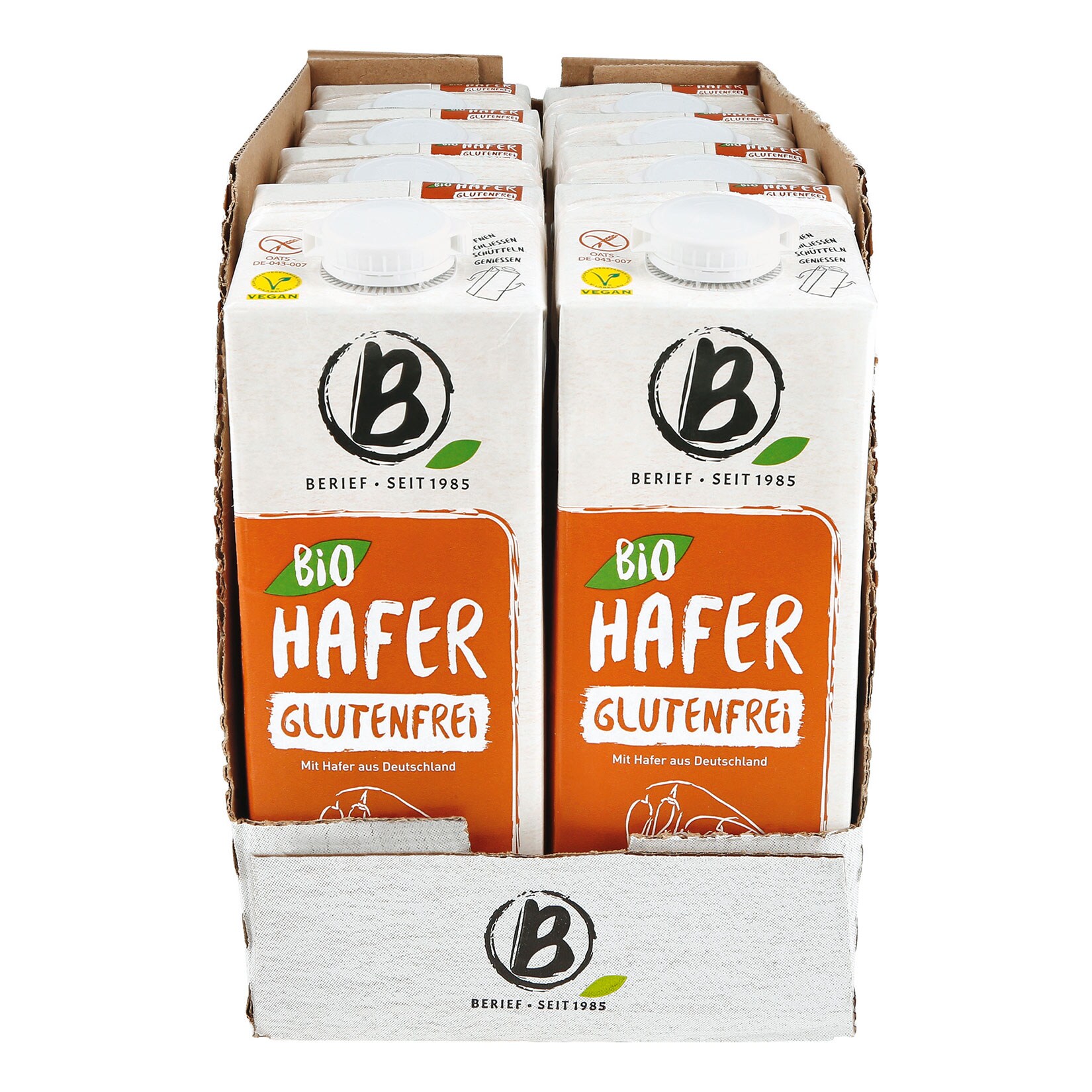 Berief Bio Hafer Drink Glutenfrei 1 Liter, 8er Pack - Bild 1