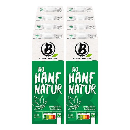 Berief Bio Hanf Drink ohne Zucker 1 Liter, 8er Pack - Bild 1