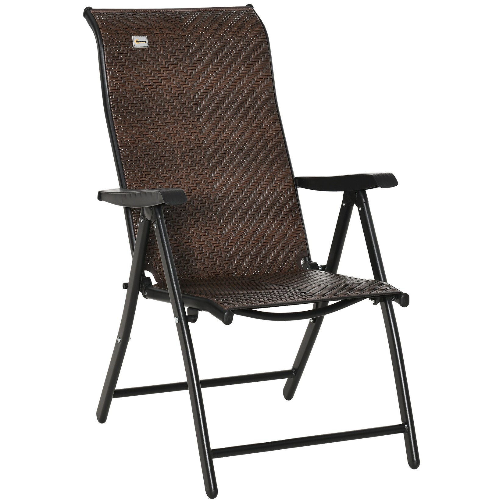 Outsunny Klappstuhl PE Rattan, Stahl | 04251774947664