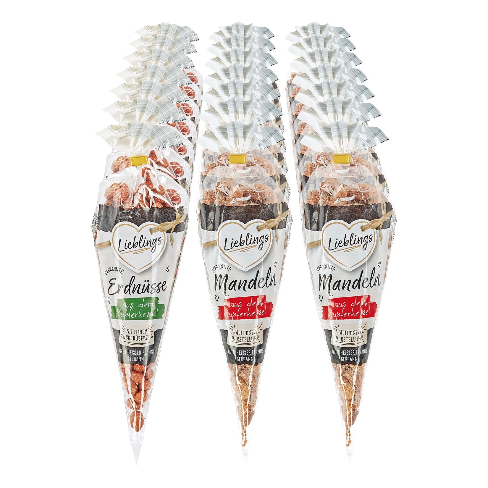 Lieblings Gebrannte N&uuml;sse 200 g, verschiedene Sorten, 21er Pack - Bild 1