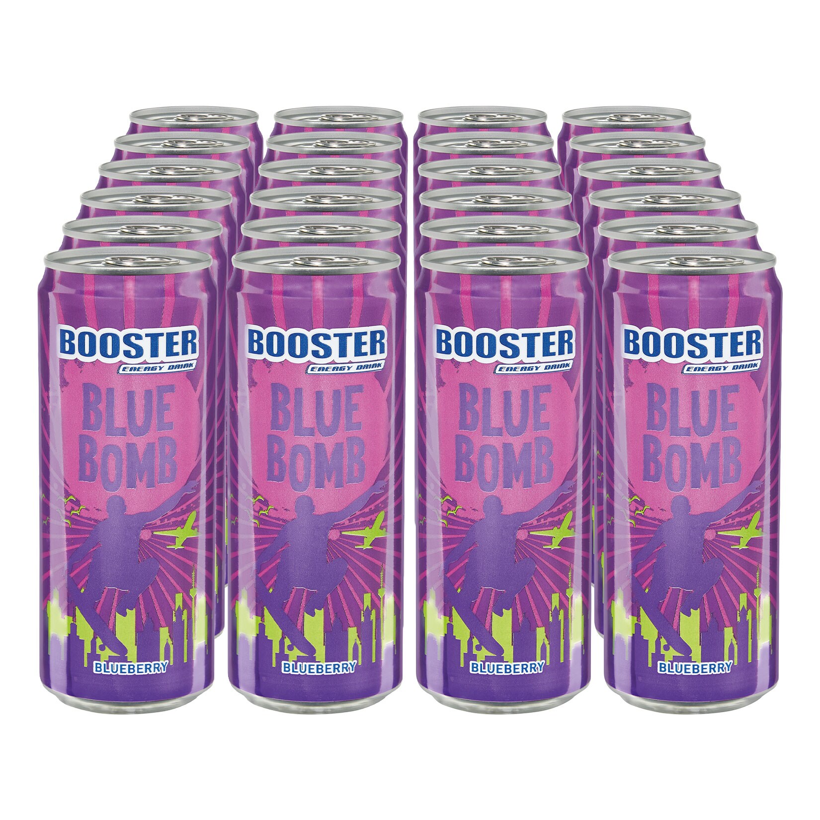 Booster Energy Drink Blueberry 0,33 Liter, 24er Pack - Bild 1