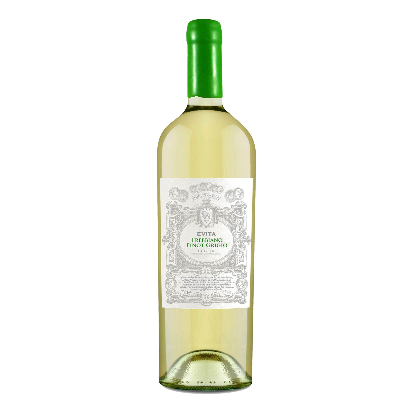 Evita Trebbiano Pinot Grigio Puglia IGT 11,5 % vol 0,75 Liter - Bild 1
