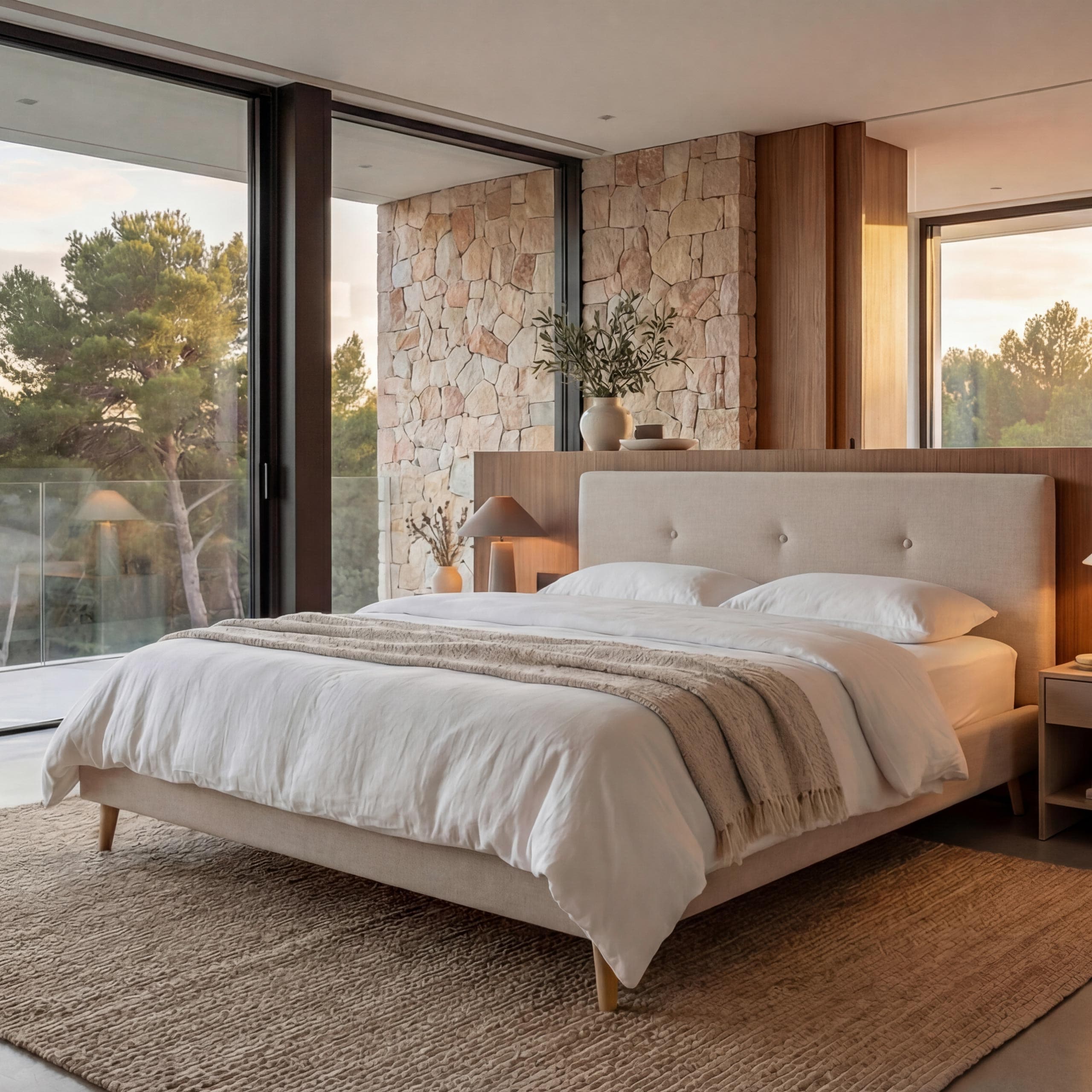 Polsterbett MCW-J98, Bett Doppelbett Bettgestell mit Lattenrost, Massivholz ~ 180x200cm creme-beige - Bild 1