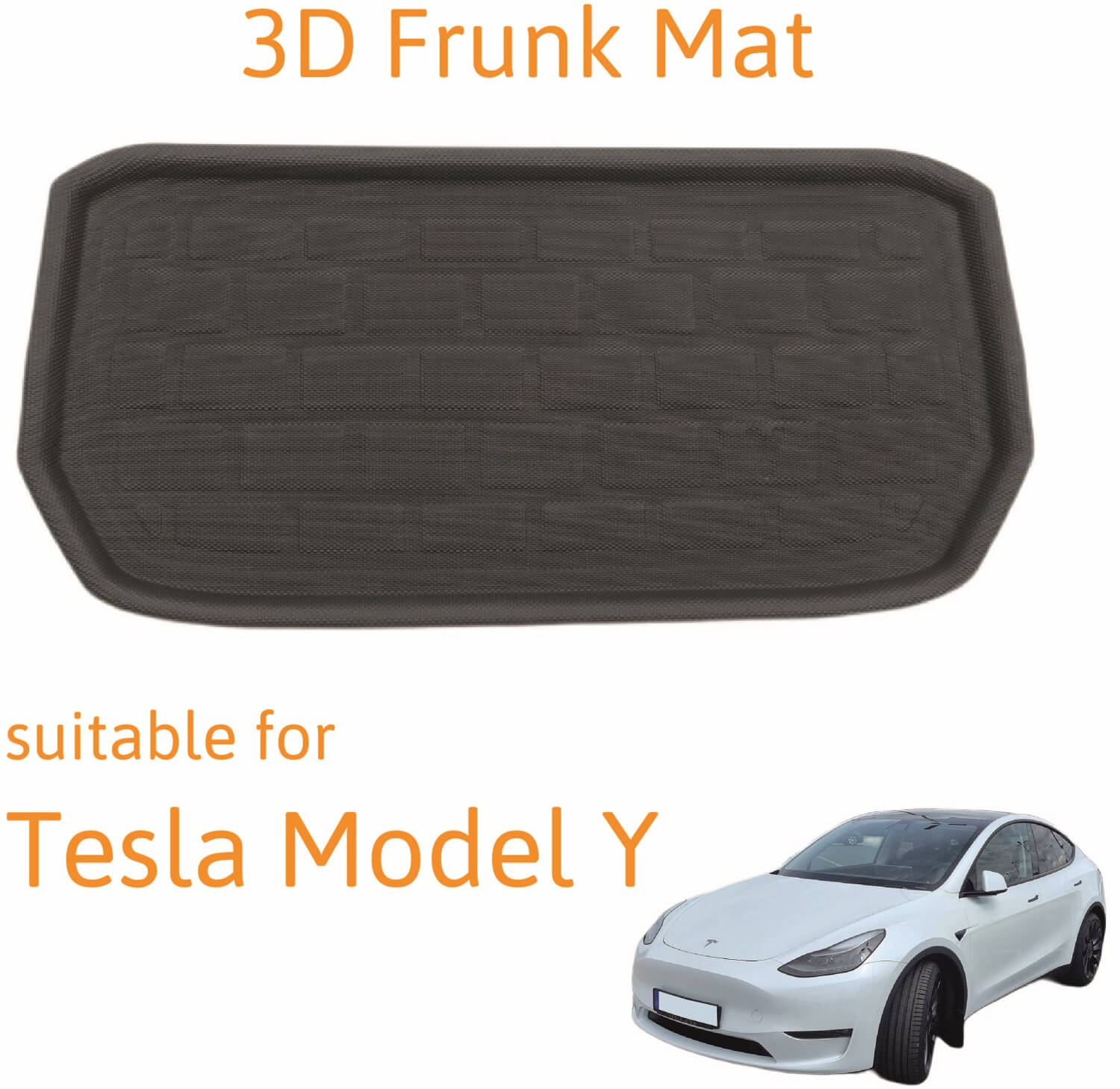 3D Frunk Front Kofferraummatte passend f&uuml;r Tesla Model Y / Performance rutschfest - Bild 1