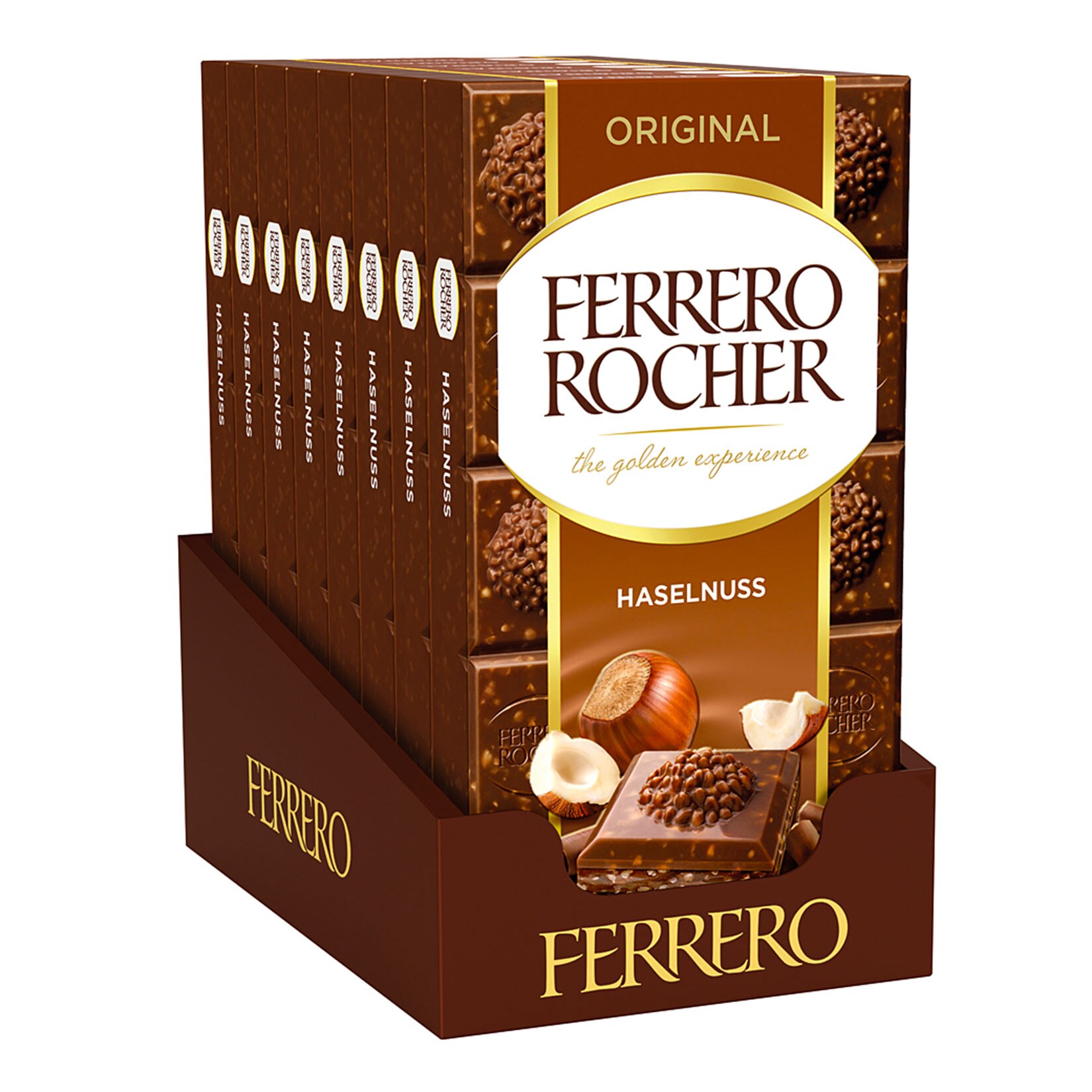Ferrero Rocher Tafelschokolade 90 g, 8er Pack - Bild 1