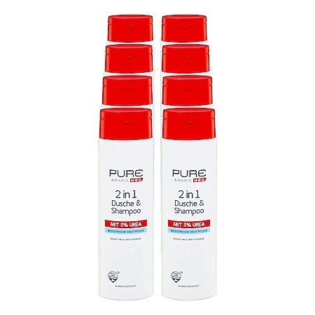 Pure & Basic 2in1 Dusche & Shampoo 300 ml, 8er Pack - Bild 1