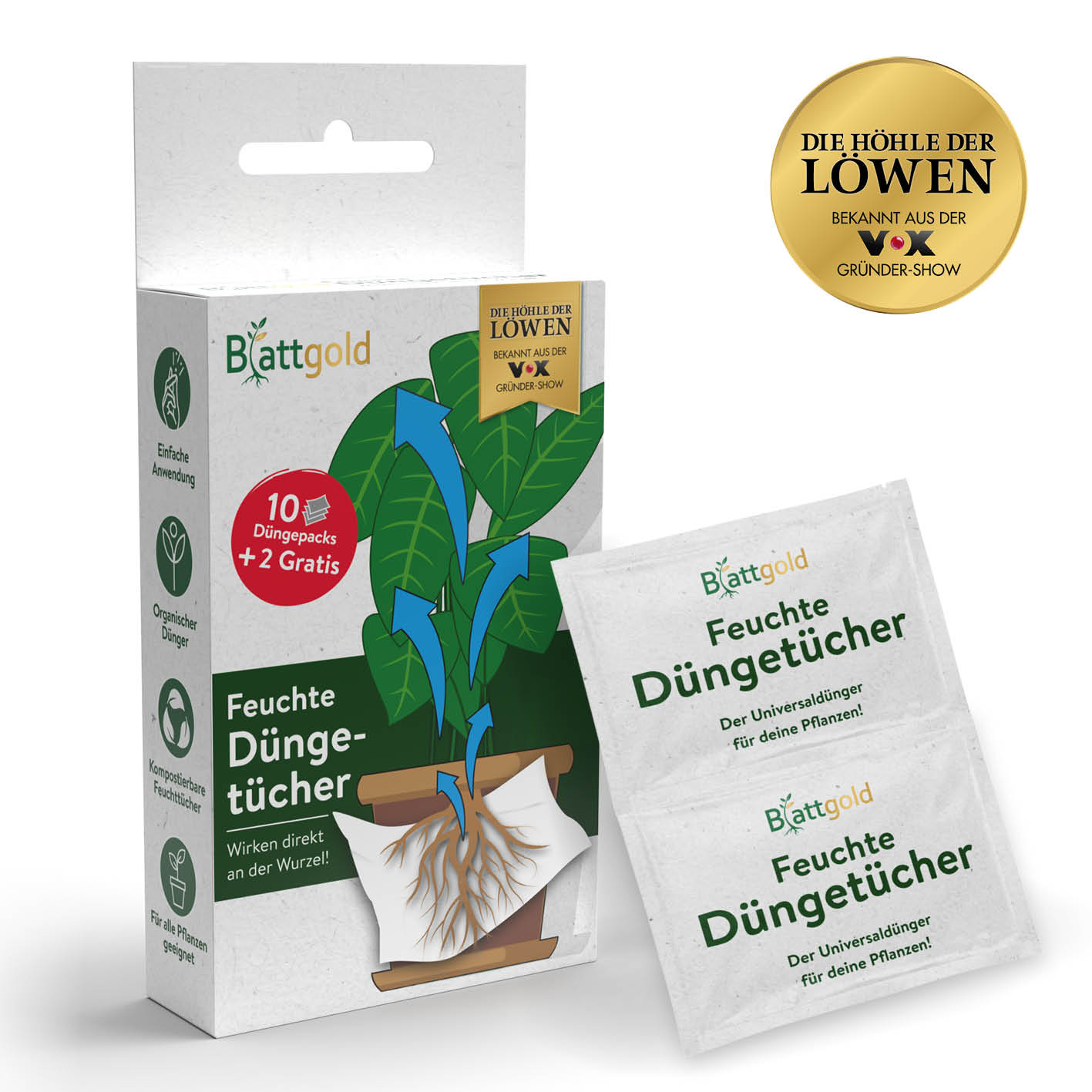 Blattgold D&uuml;ngertuch 12er-Set 5g Sachet - Bild 1