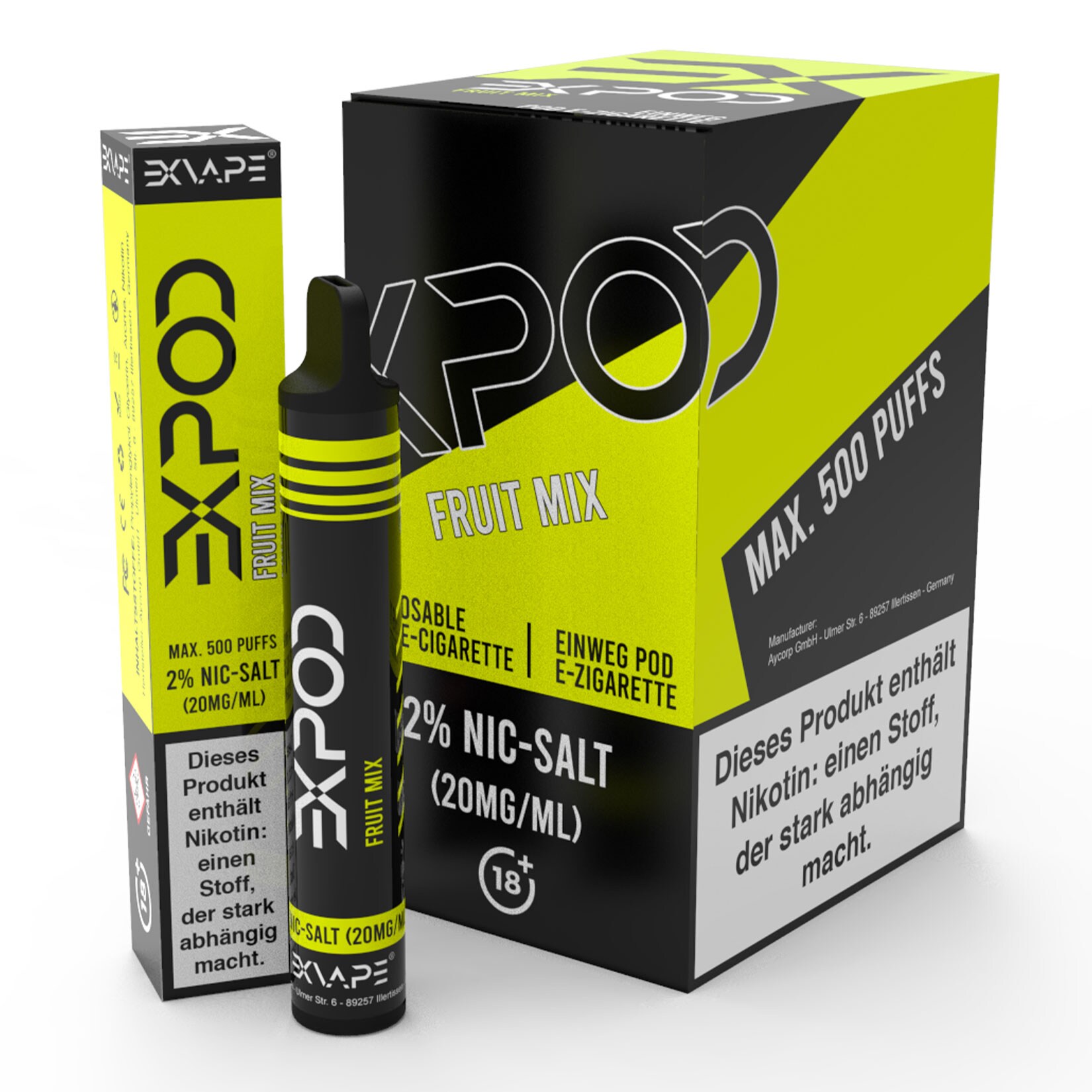 Exvape Expod E-Zigarette Fruit Mix 500 Z&uuml;ge, 12er Pack - Bild 1