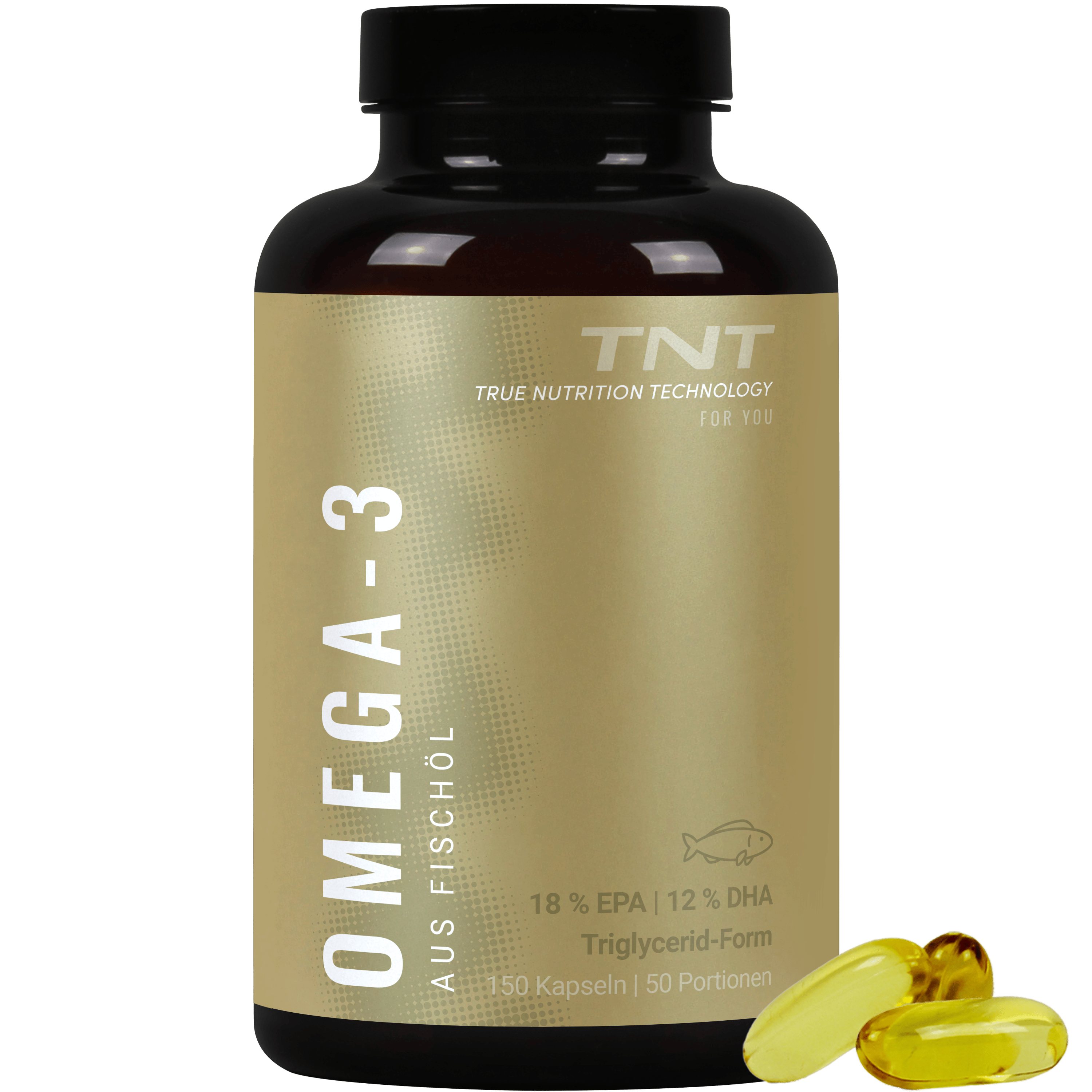 TNT Omega-3 Fisch&ouml;l Kapseln (18% EPA, 12% DHA) - Bild 1
