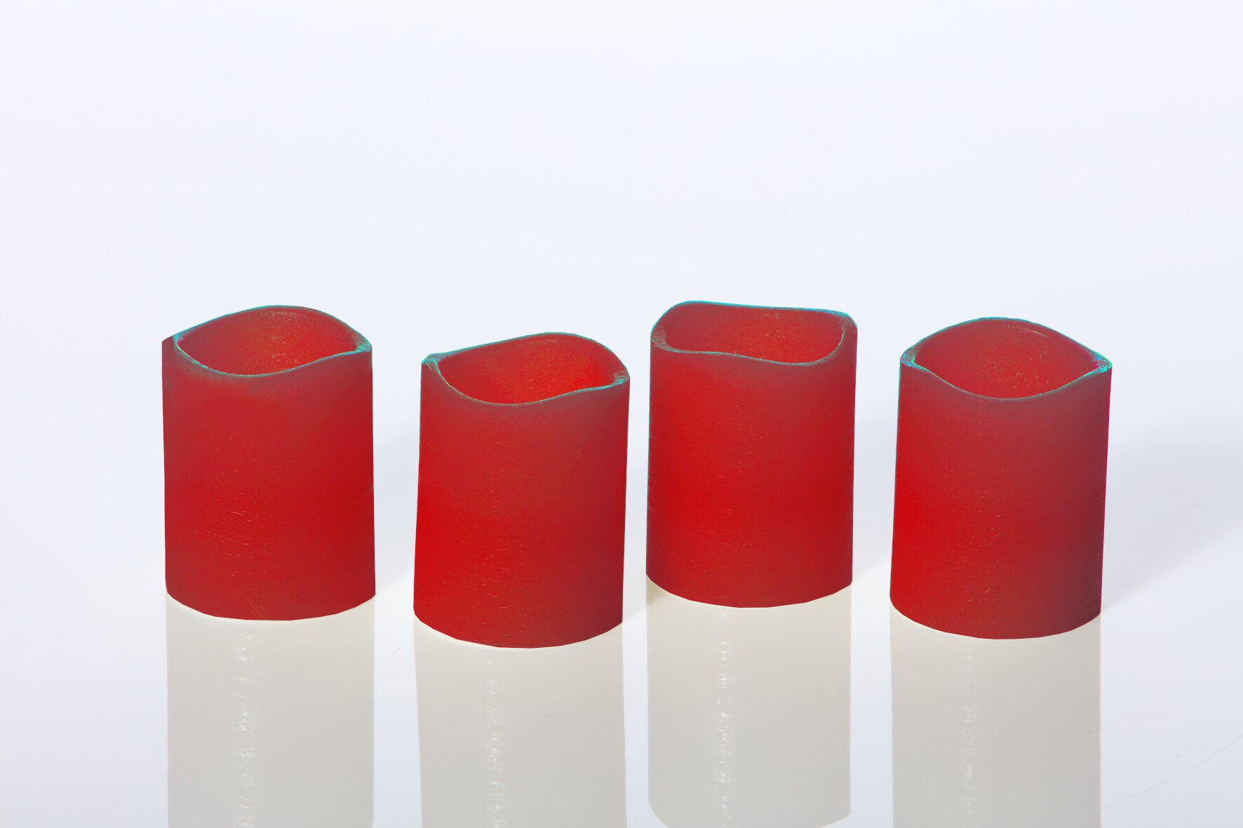 LED Stumpenkerzen 4er (rot) - Bild 1