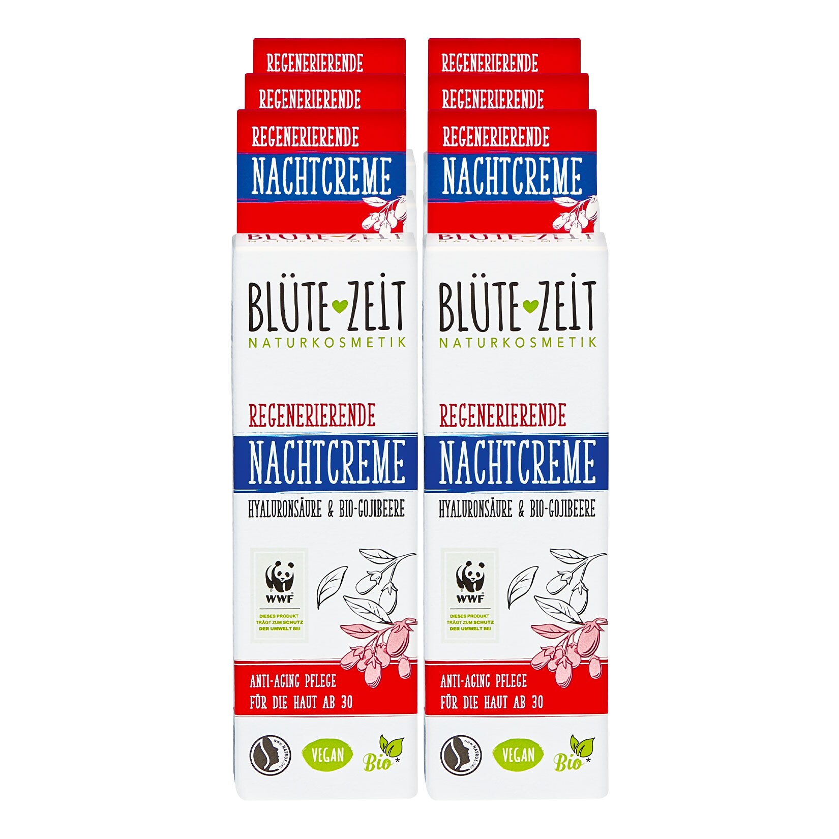 BL&Uuml;TE-ZEIT Nachtcreme Hyalurons&auml;ure Bio-Gojibeere 50 ml, 6er Pack - Bild 1